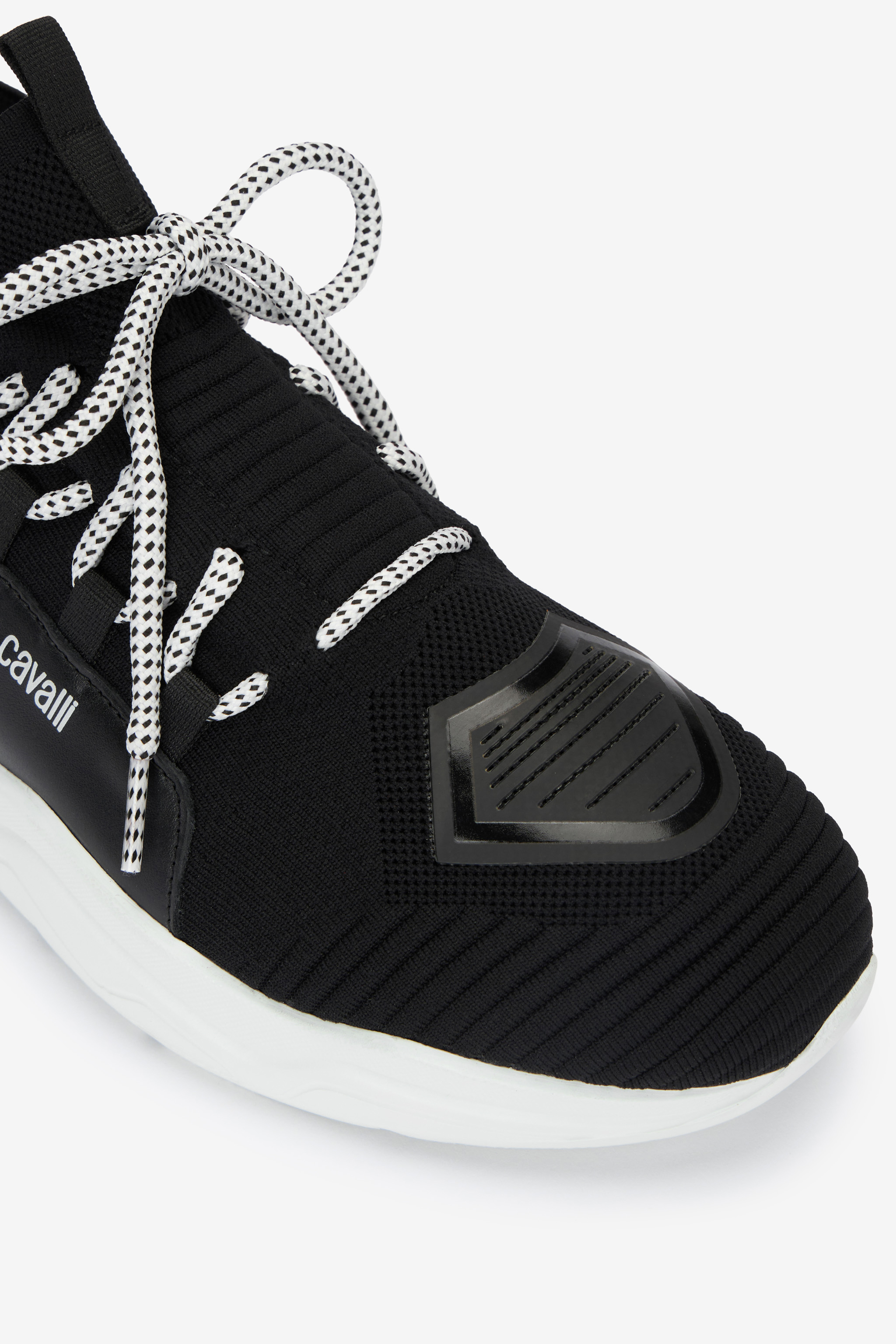 Roberto Cavalli Slip-on Sneakers With Laces In Black