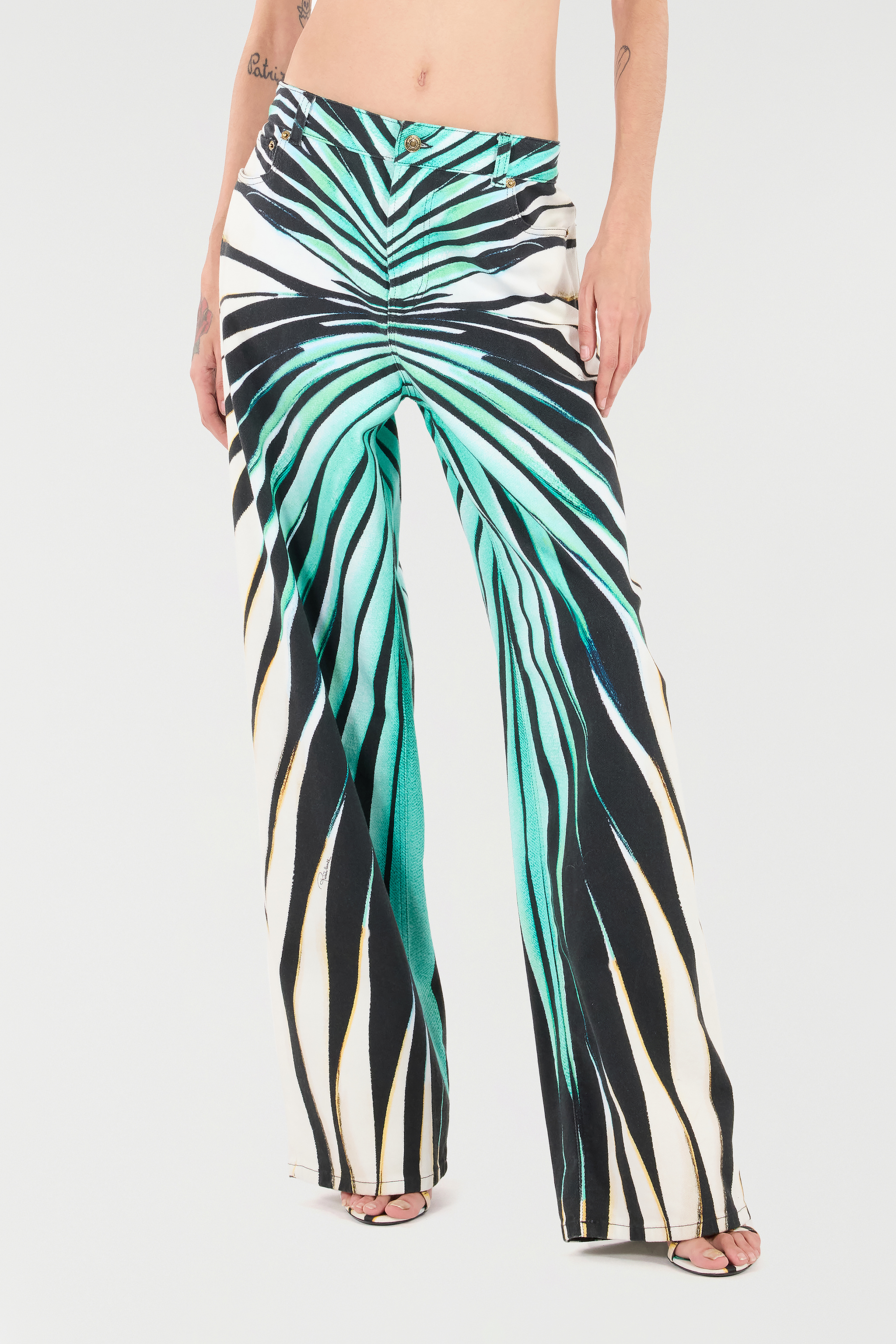 Roberto Cavalli Ray Of Sea Print Jeans