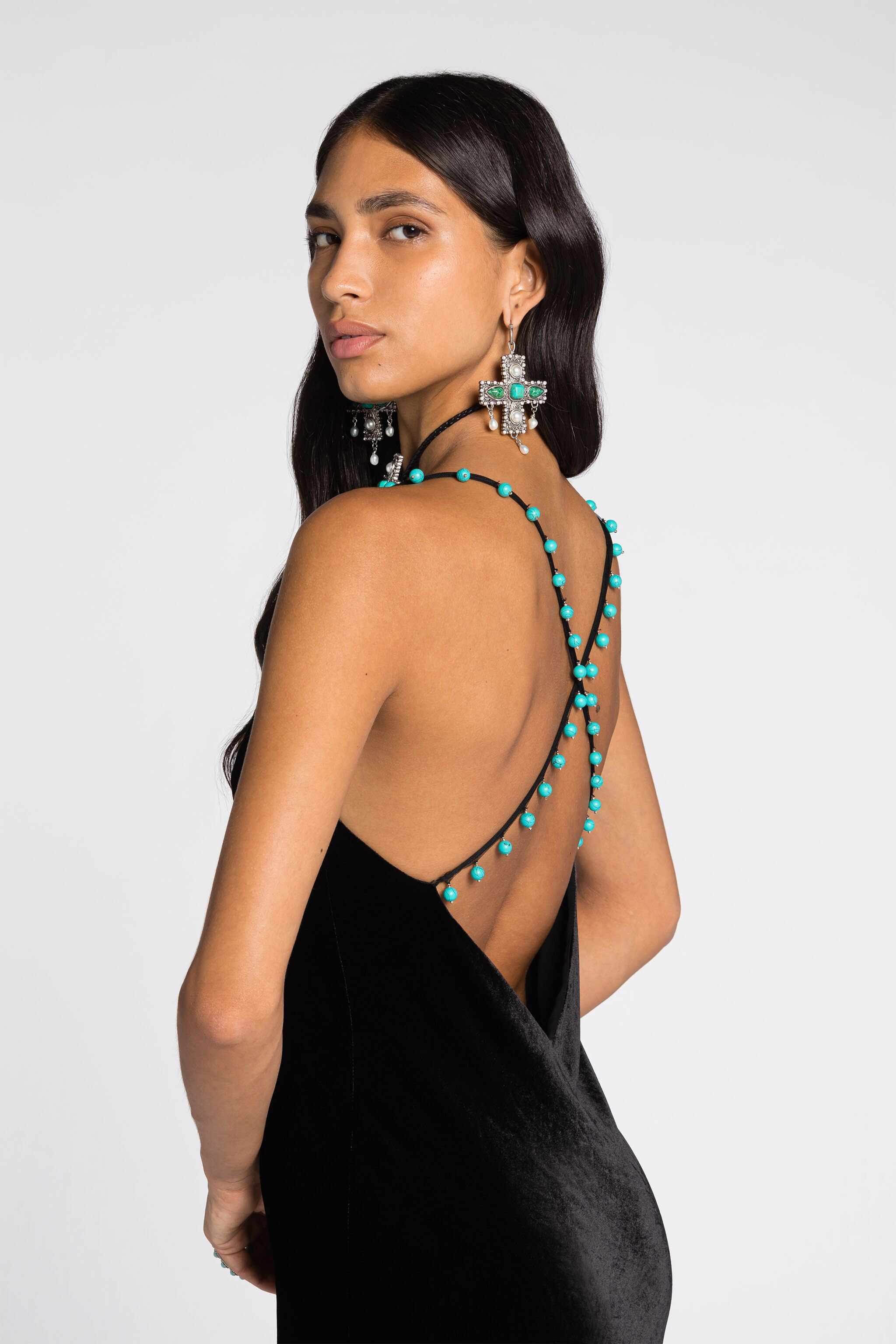 Shop Roberto Cavalli Velvet Slip Dress In Black