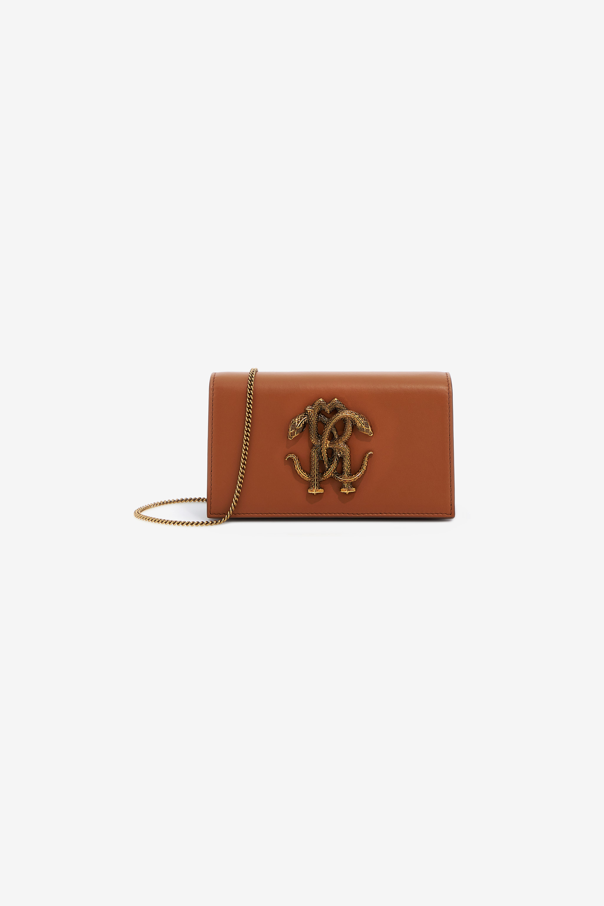 ROBERTO CAVALLI SHOULDER BAG WITH MONOGRAM MIRROR SNAKE