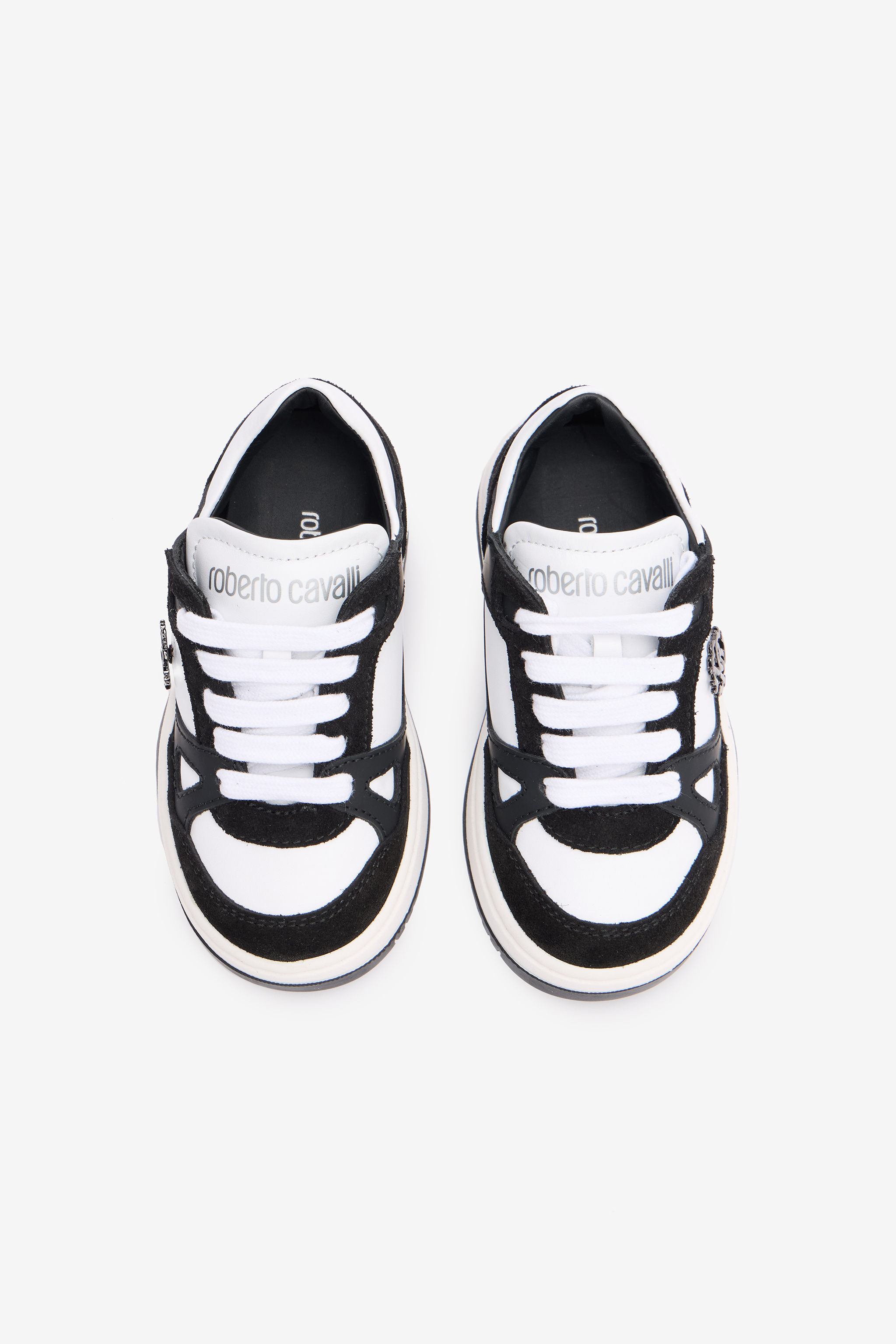 Roberto Cavalli Two-tone Sneakers With Rc Monogram