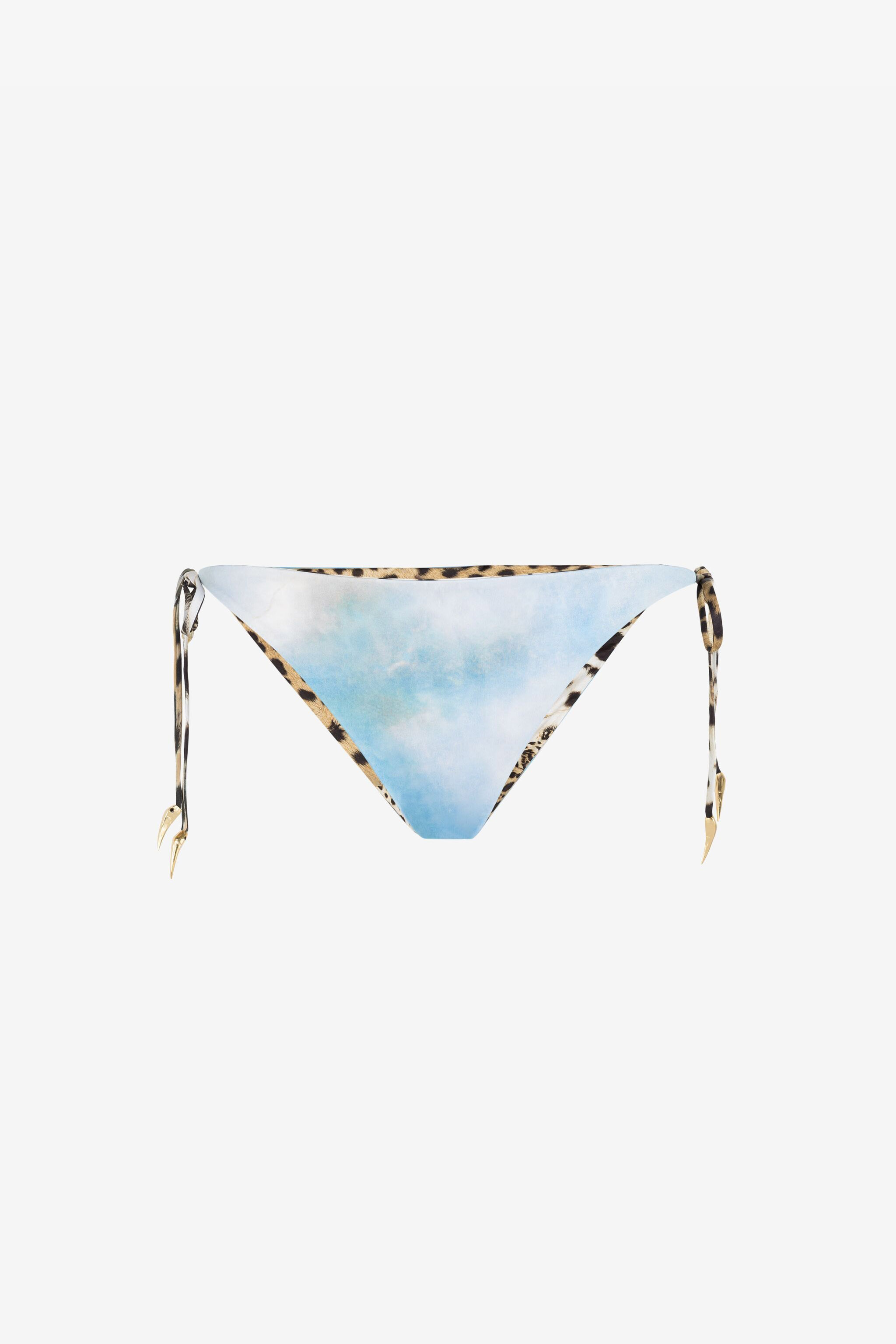 Roberto Cavalli Women's Light/Blue Painting-Print Bikini Briefs - Ready To Wear