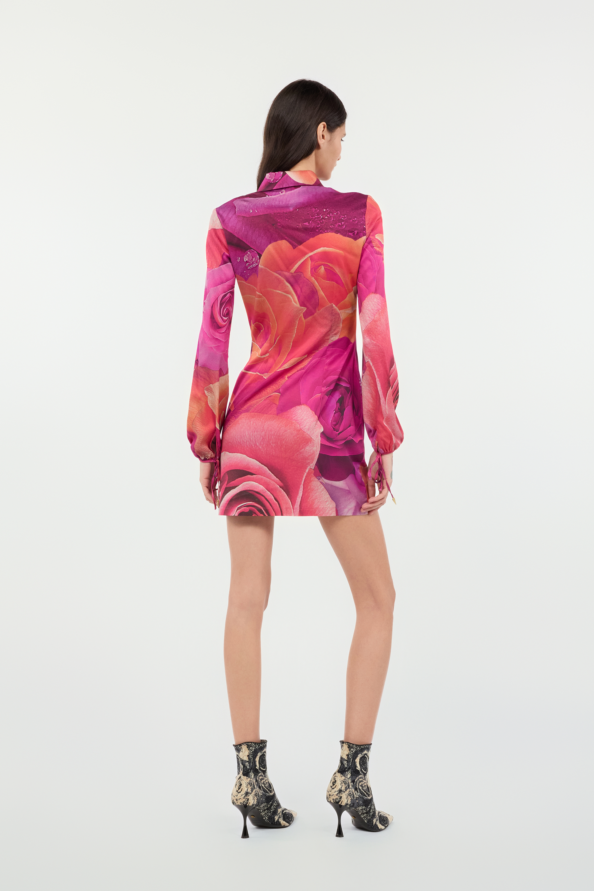 Shop Roberto Cavalli Minikleid Mit Print Garden Rose In Rosa