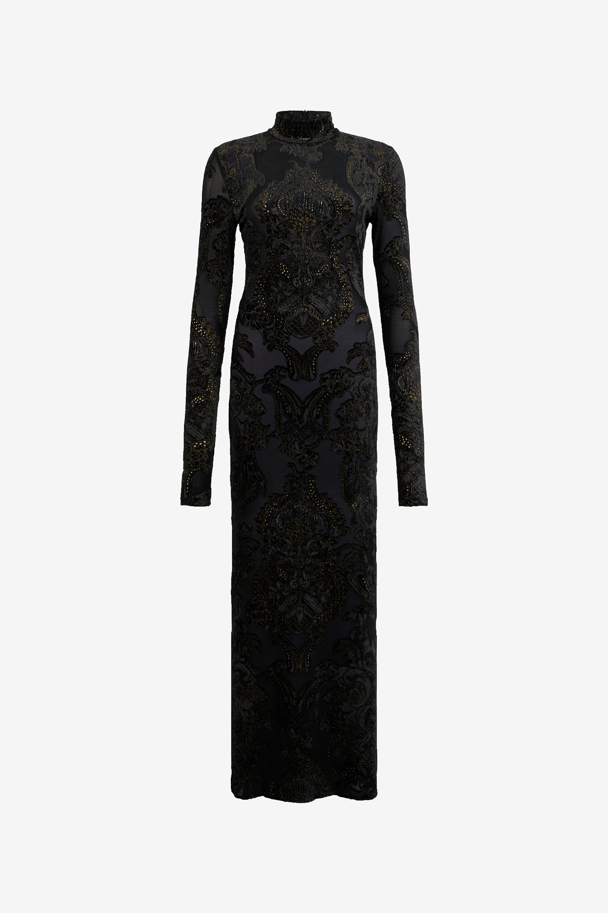Dress with Ornamental Black Print in BLACK for Women | Roberto