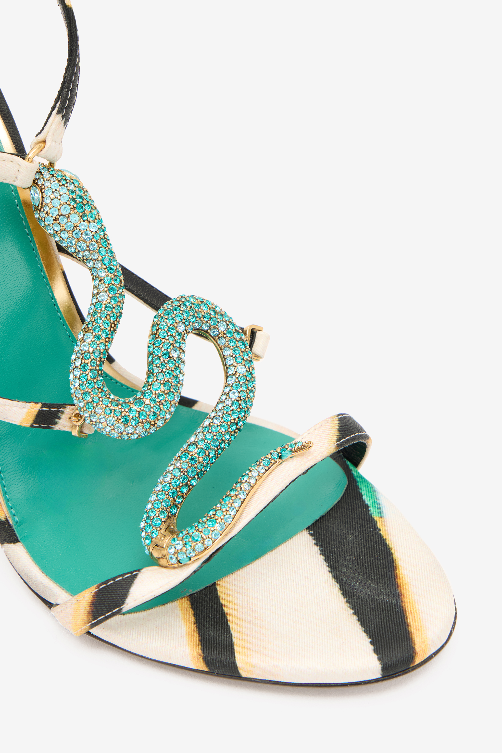 ROBERTO CAVALLI SANDALE SCHUHE MIT RAY OF SEA-DRUCK 
