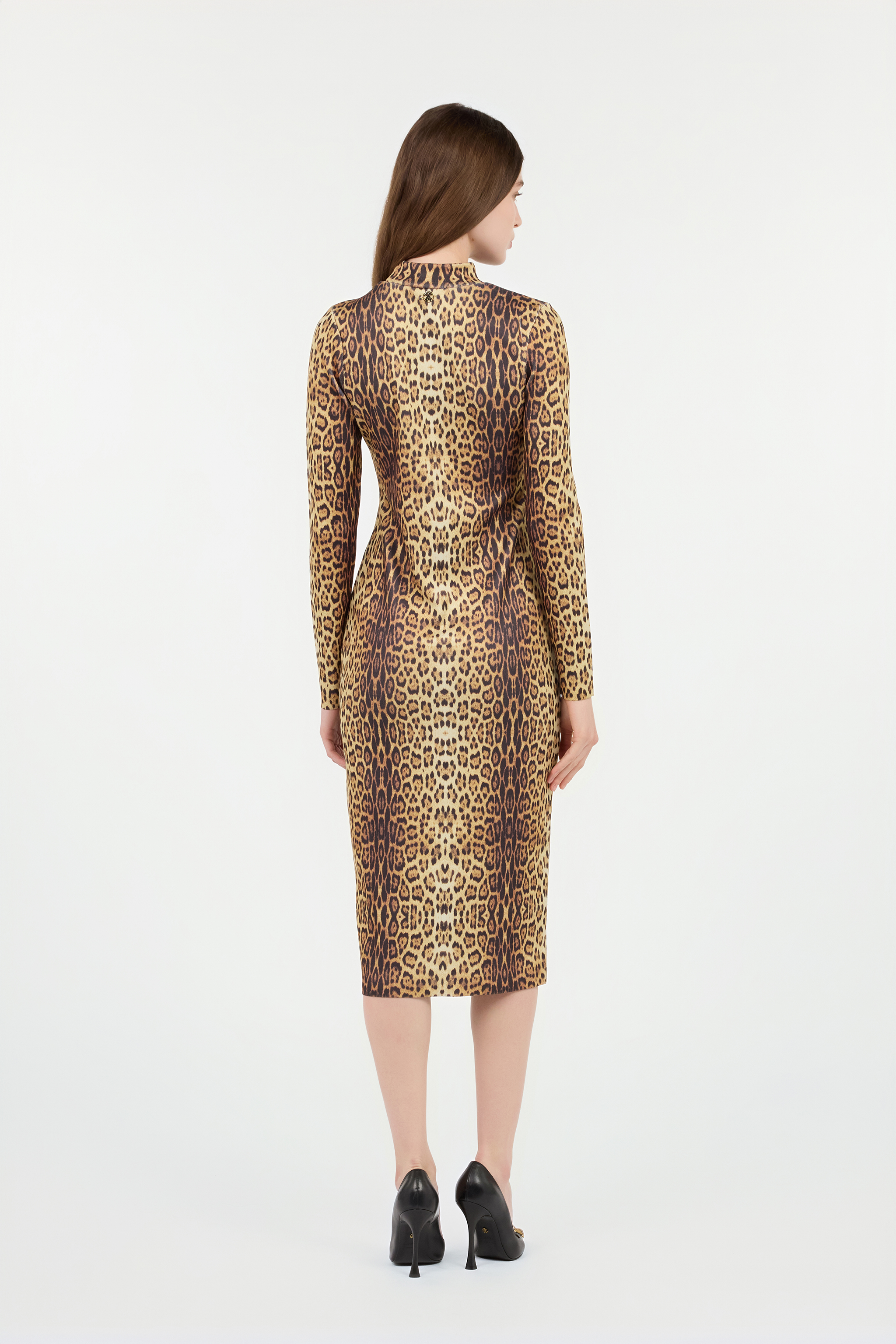 Roberto Cavalli Leopard Print Midi Dress In Animal Print