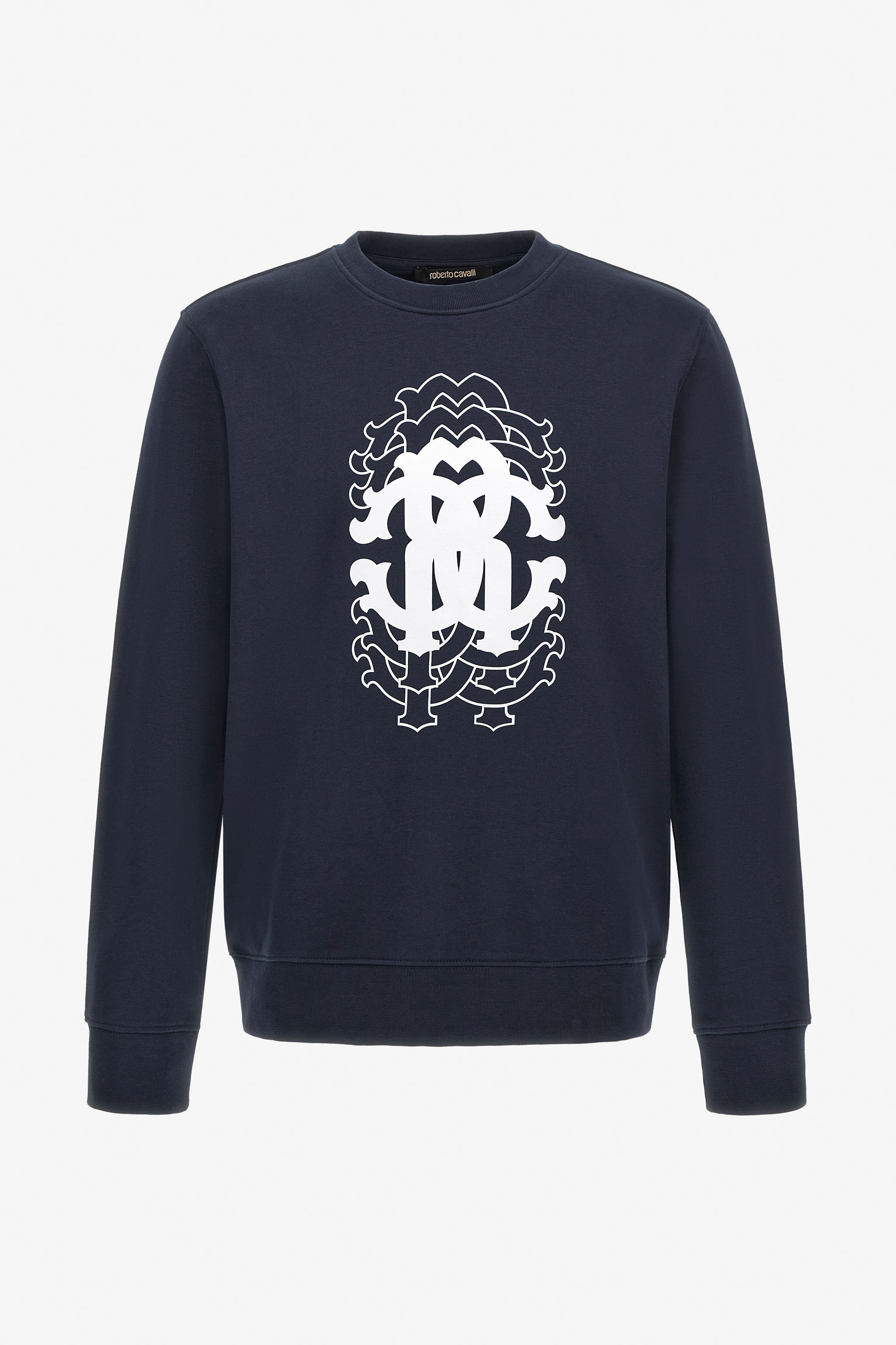 Roberto Cavalli Printed Sweatshirt In Dark Blue