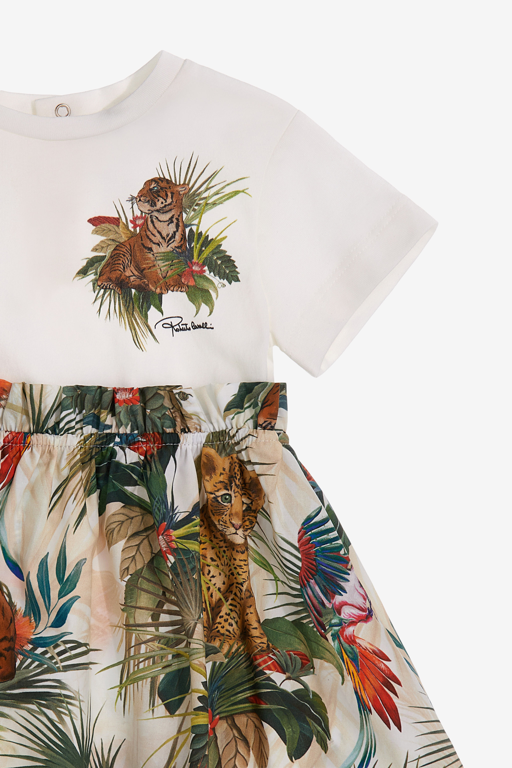 Roberto Cavalli Jungle Print Dress In Green