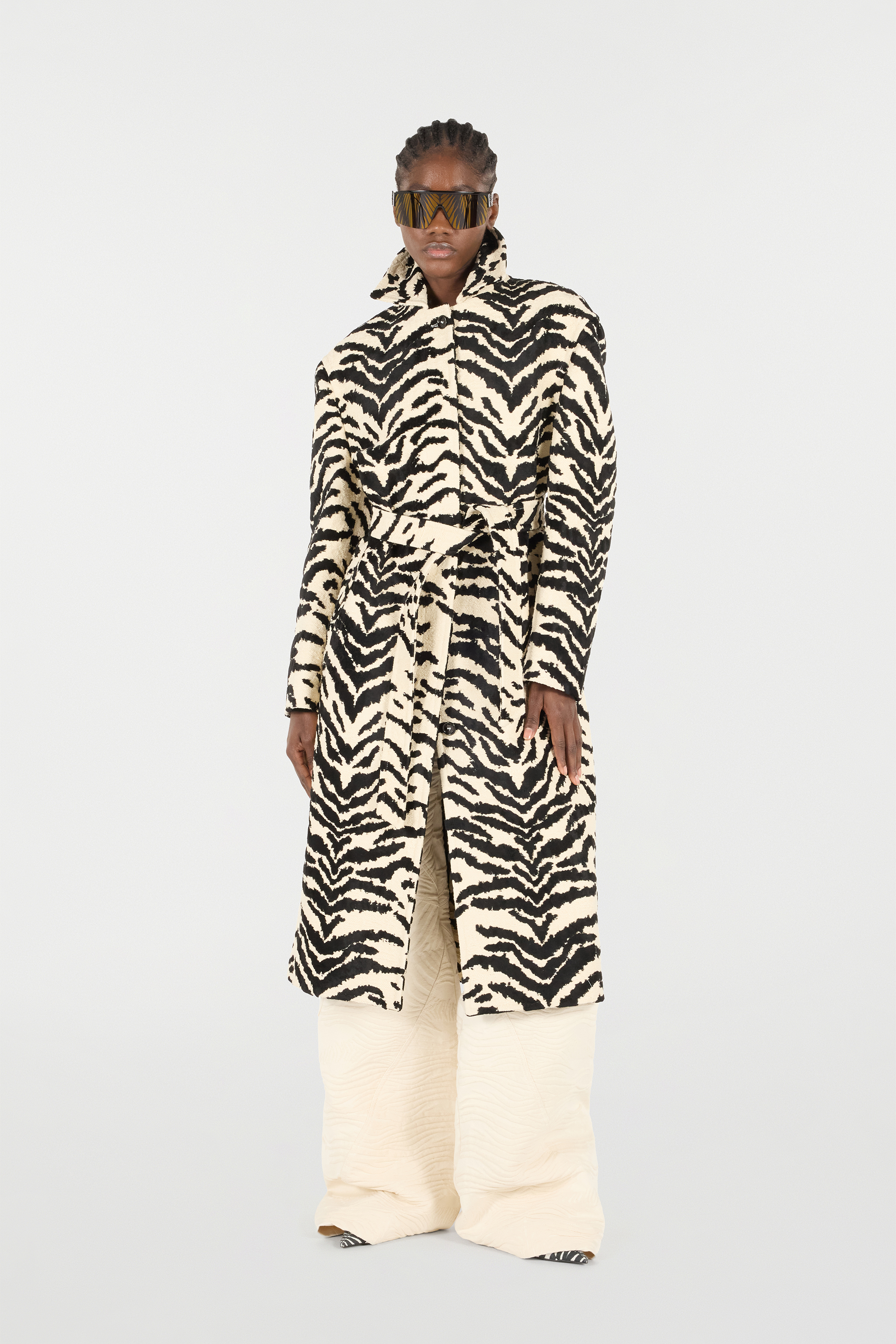 Roberto Cavalli Mantel Mit Print In Bianco/nero