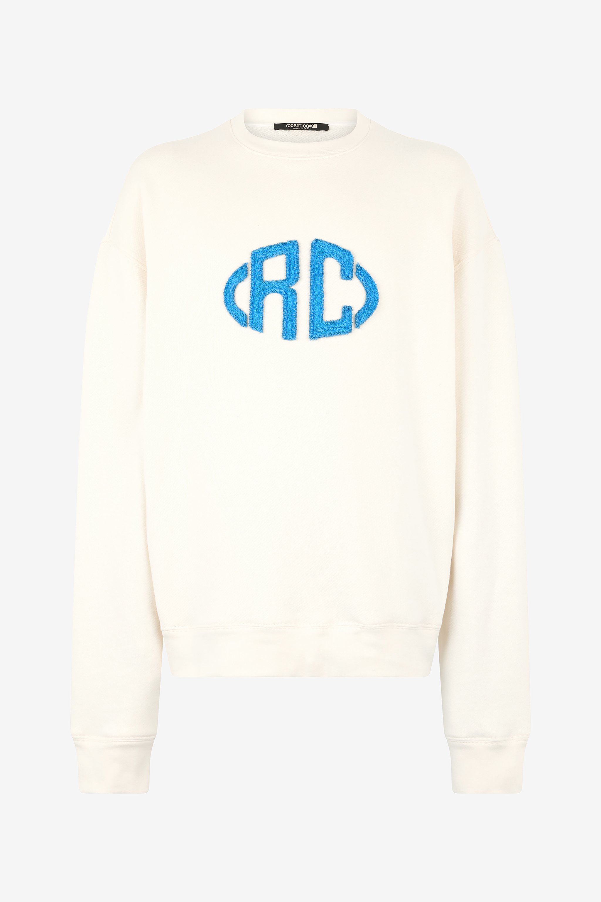 Roberto Cavalli Monogram-embroidered Sweatshirt In White