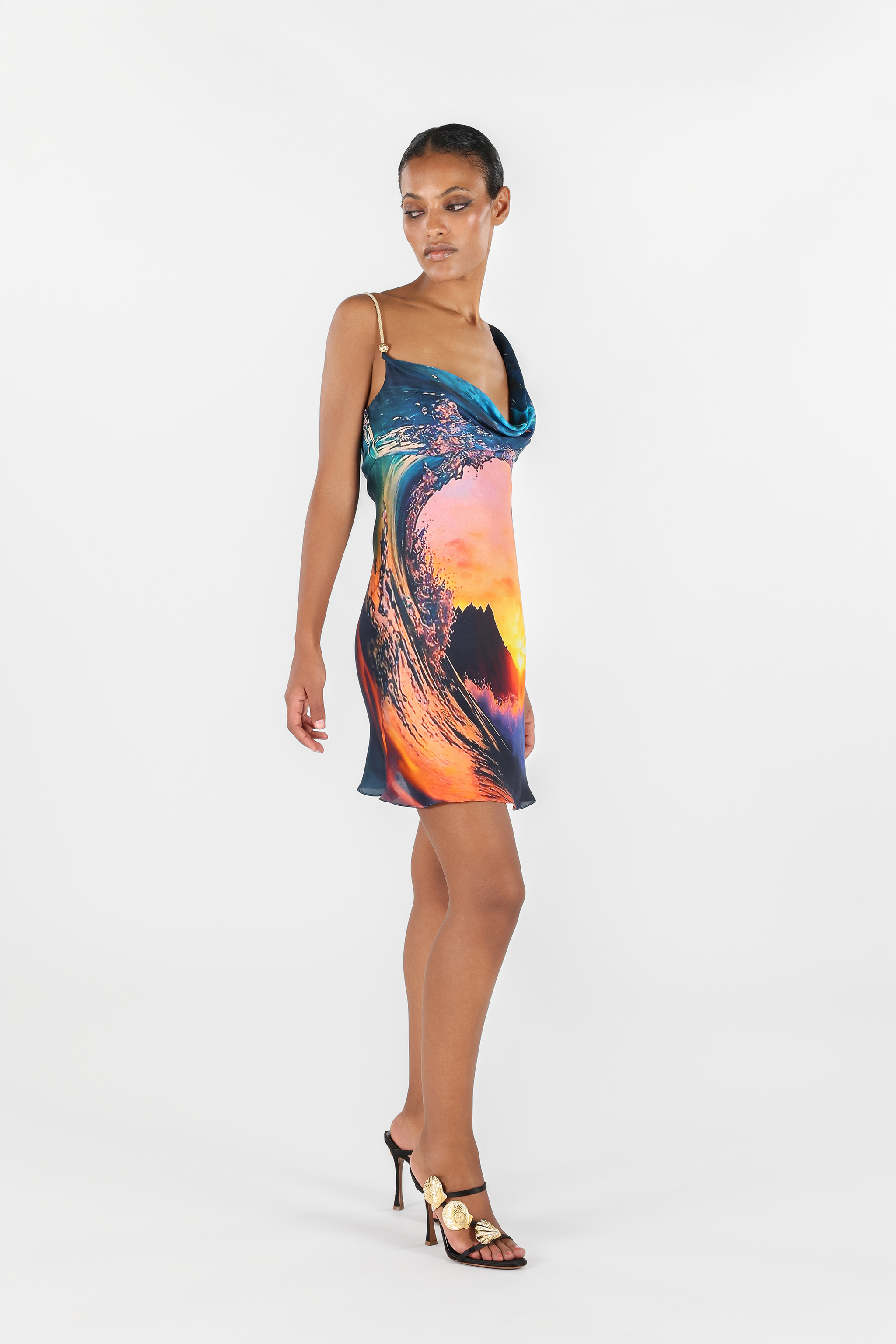 Itaca Print Silk Mini Dress