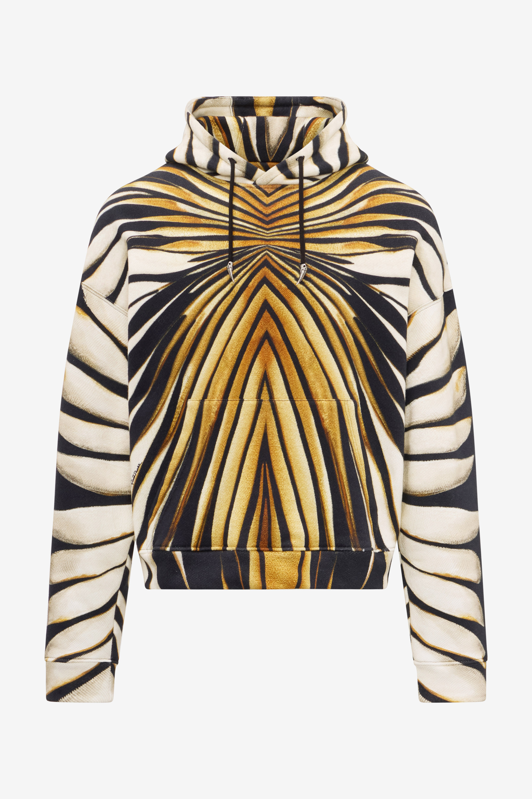 Roberto Cavalli Men's Gold Ray Of Print Cotton Sweatshirt