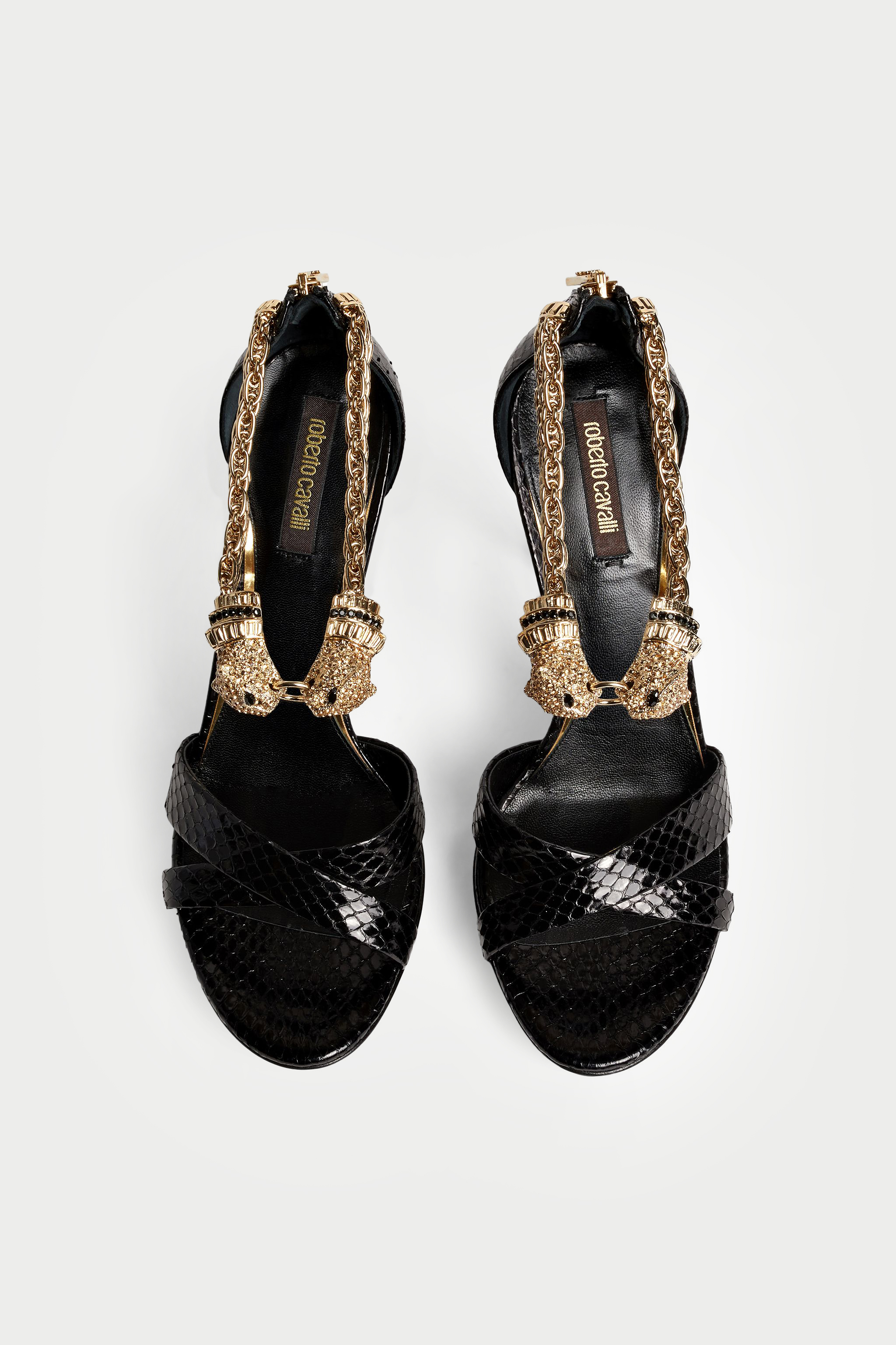 ROBERTO CAVALLI SANDALEN MIT PANTHERKOPF 