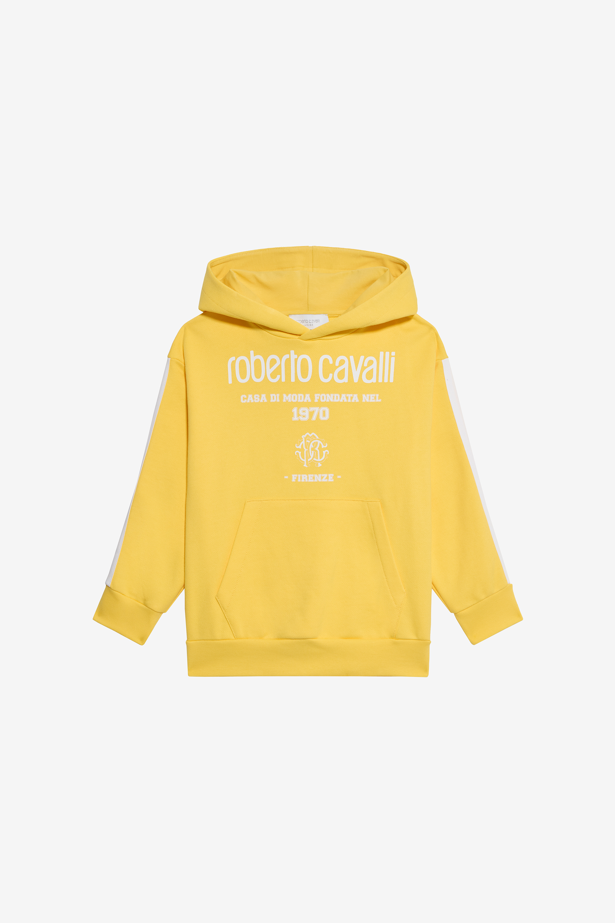 Roberto Cavalli Boys Yellow Cotton Hoodie - Sweaters
