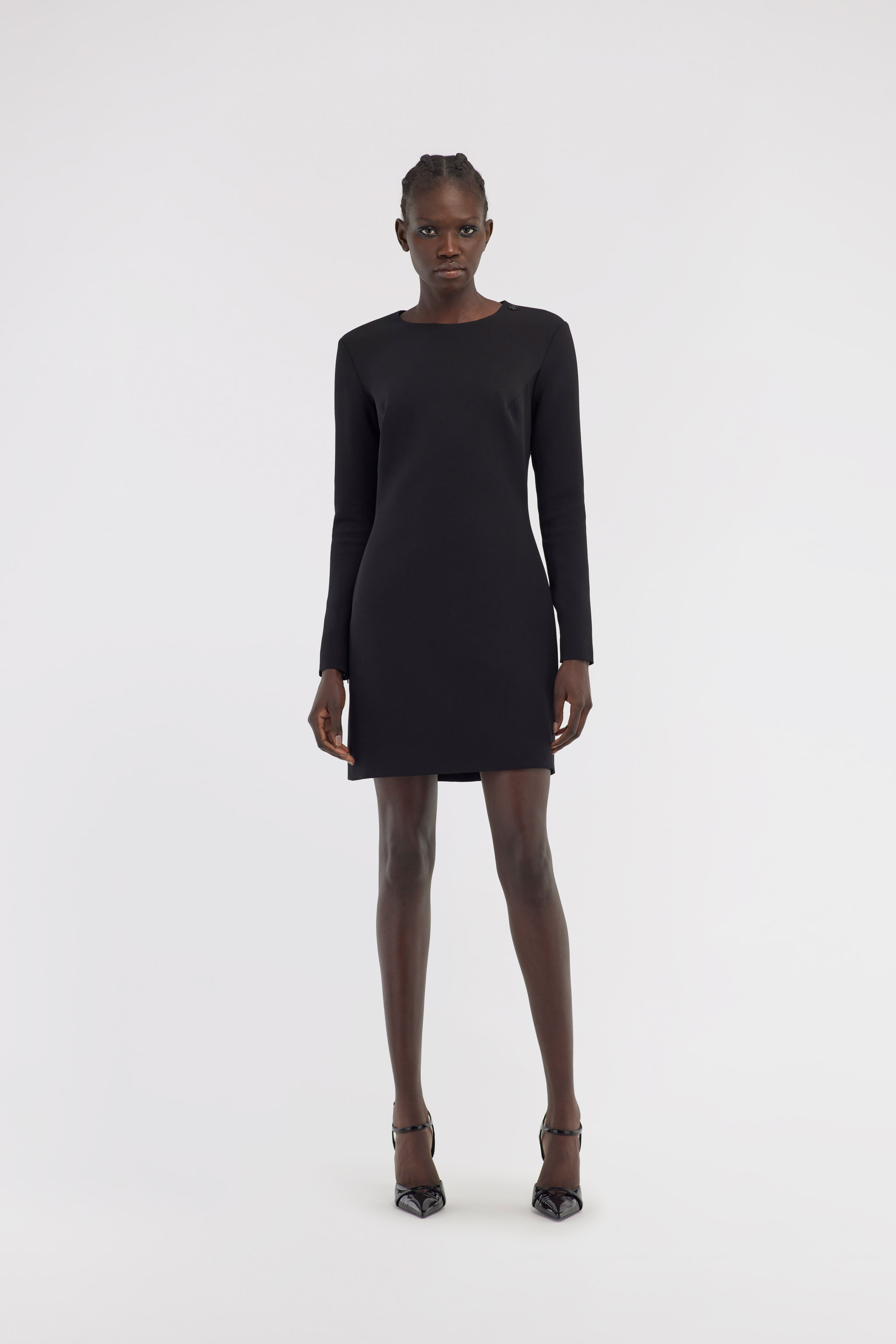 Roberto Cavalli Long-sleeve Dress With Rc In Black