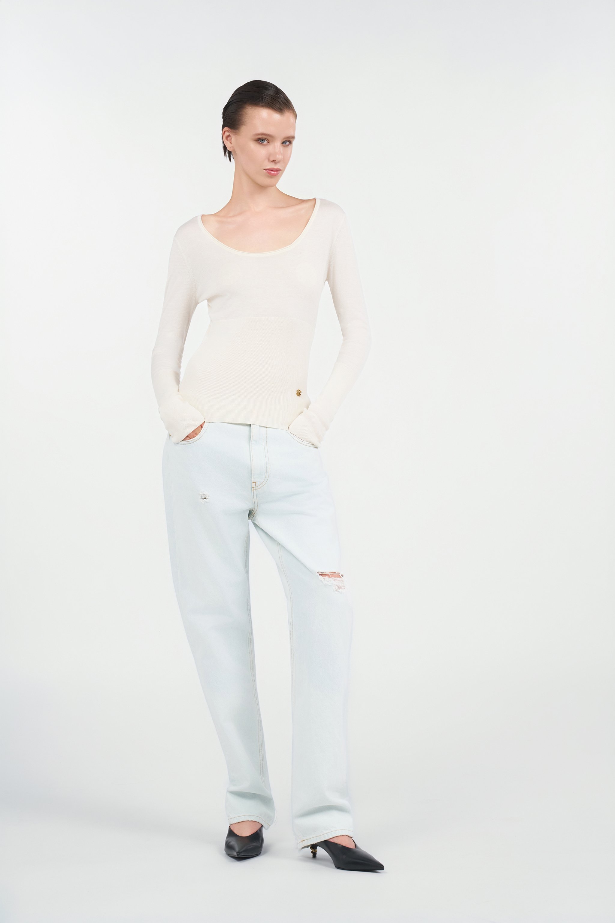 Roberto Cavalli Cotton Sweater In White