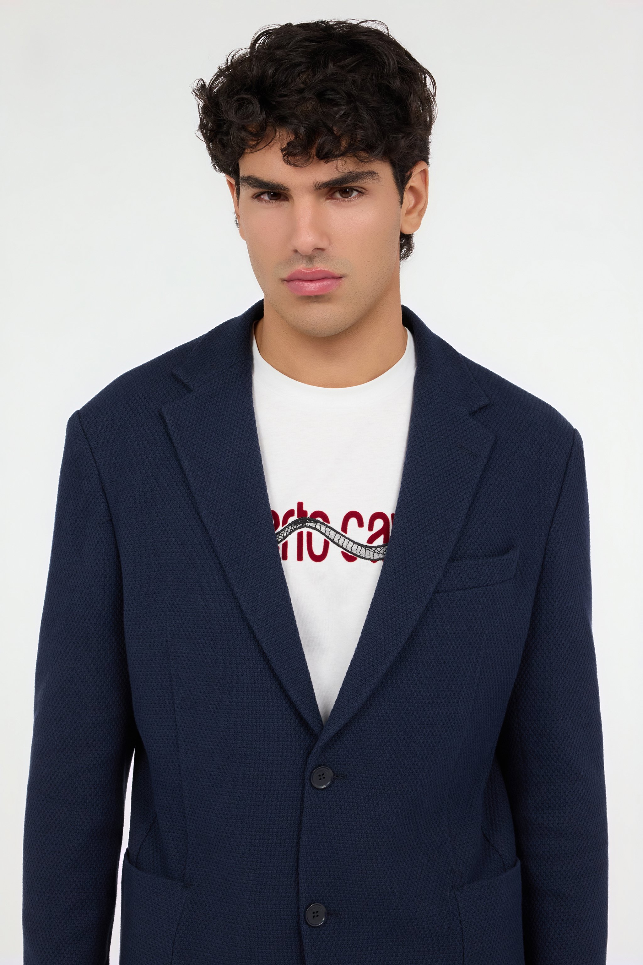 Roberto Cavalli - Male Coats & Jackets Navy 50 In Blue