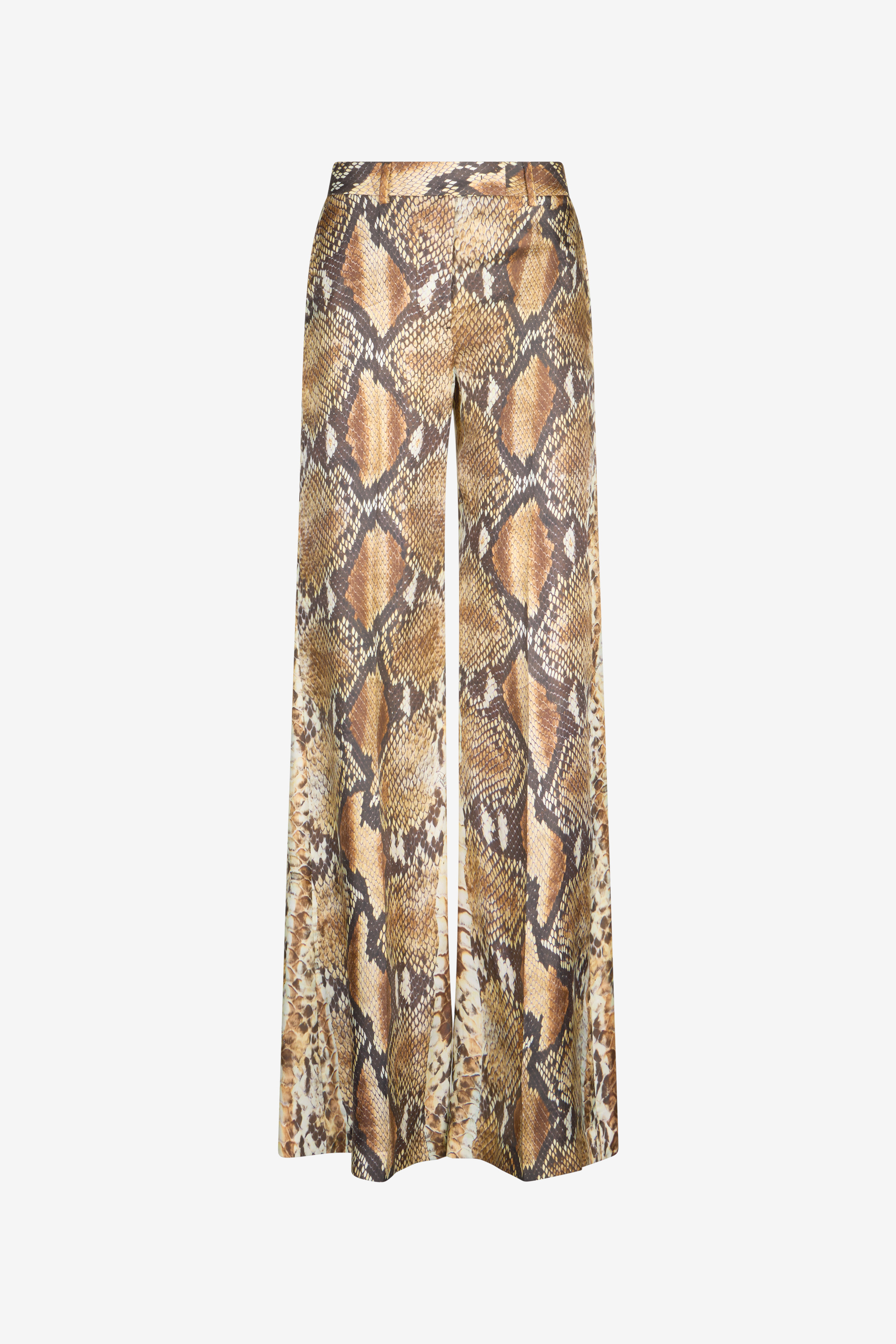 Roberto Cavalli Women's Brown Python Print Trousers - Ready To Wear