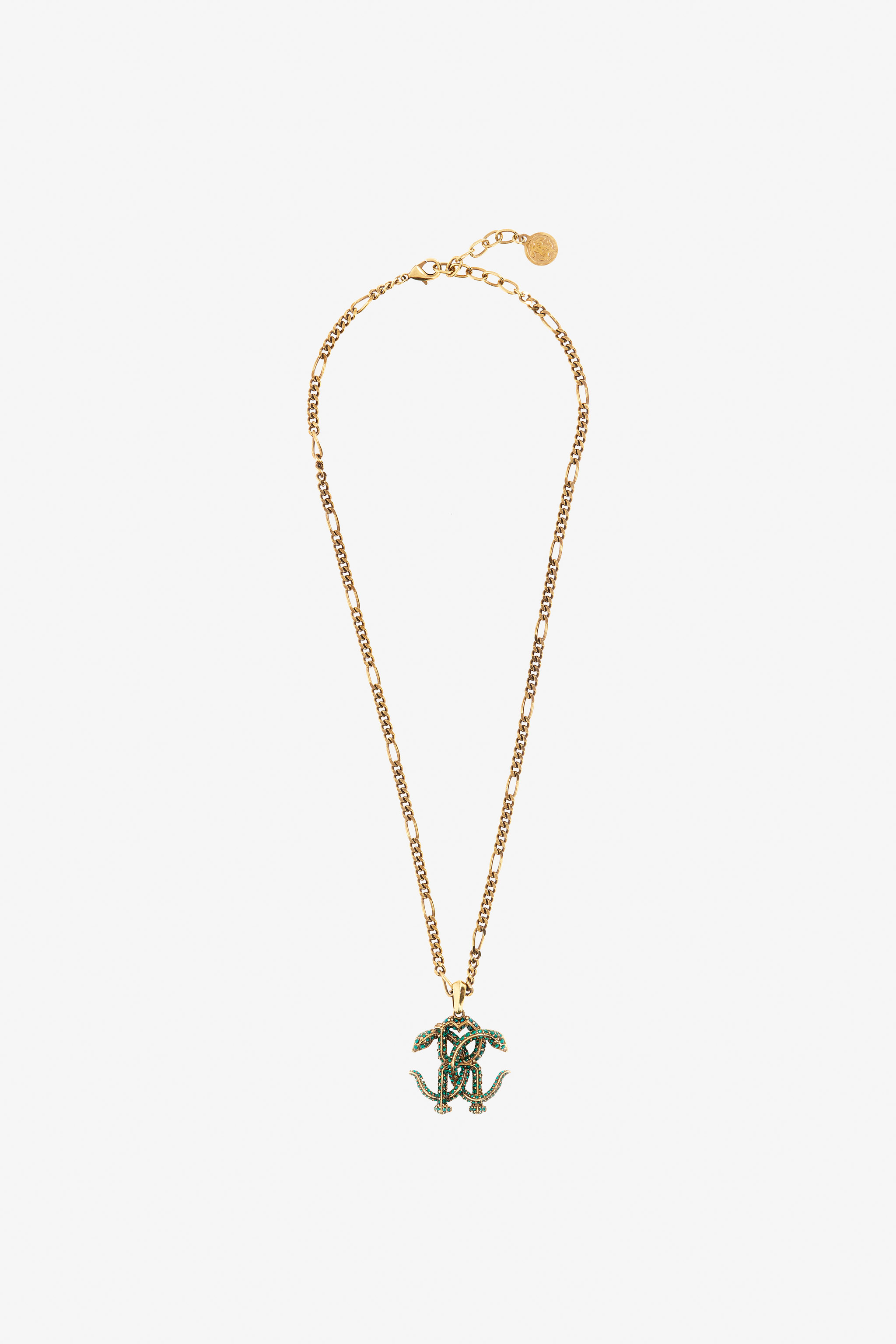 Roberto Cavalli Gold Necklace With Rc Pendant In Gold
