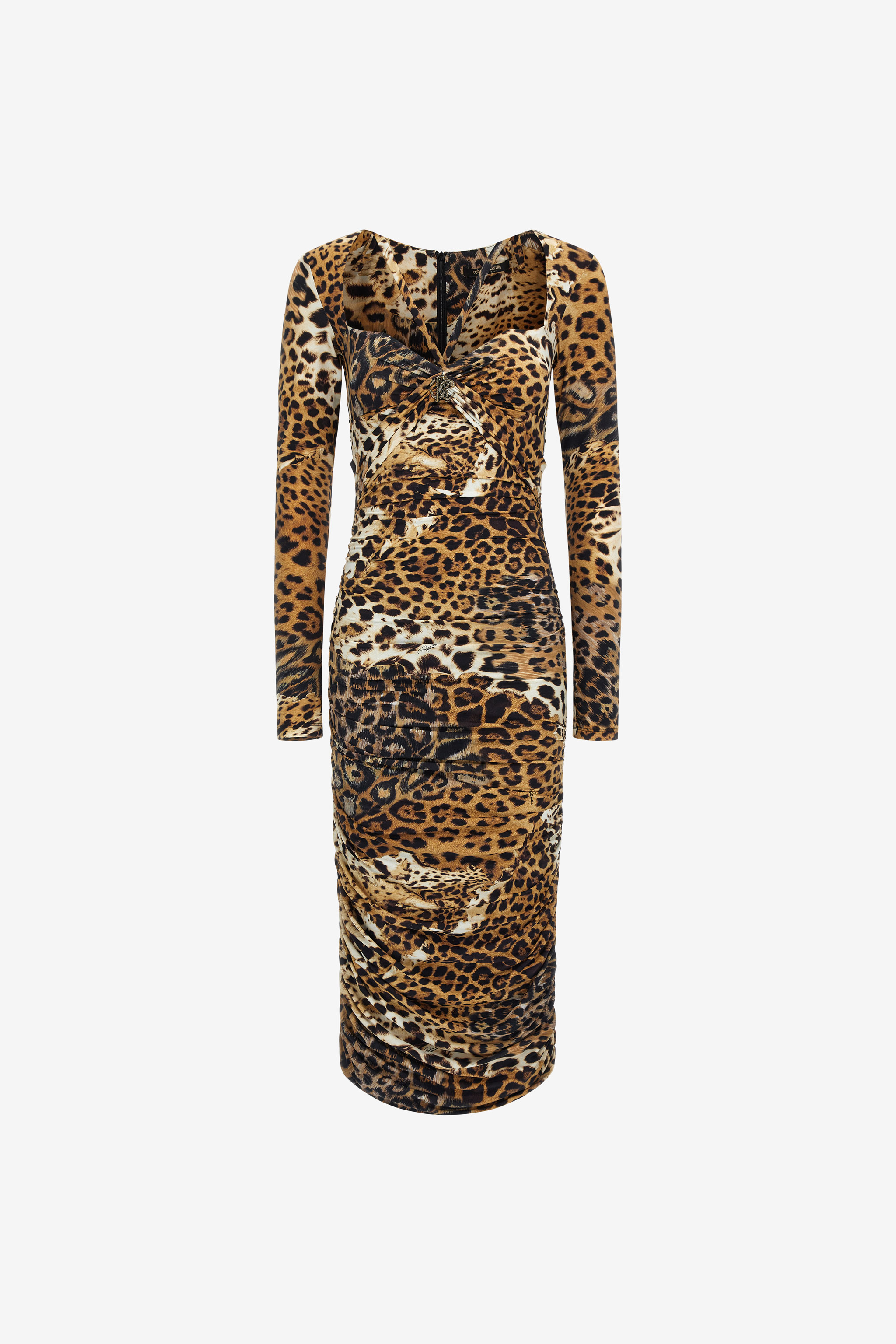 Roberto Cavalli Women's Light/Brown Jaguar Skin Print Dress - Ready To Wear