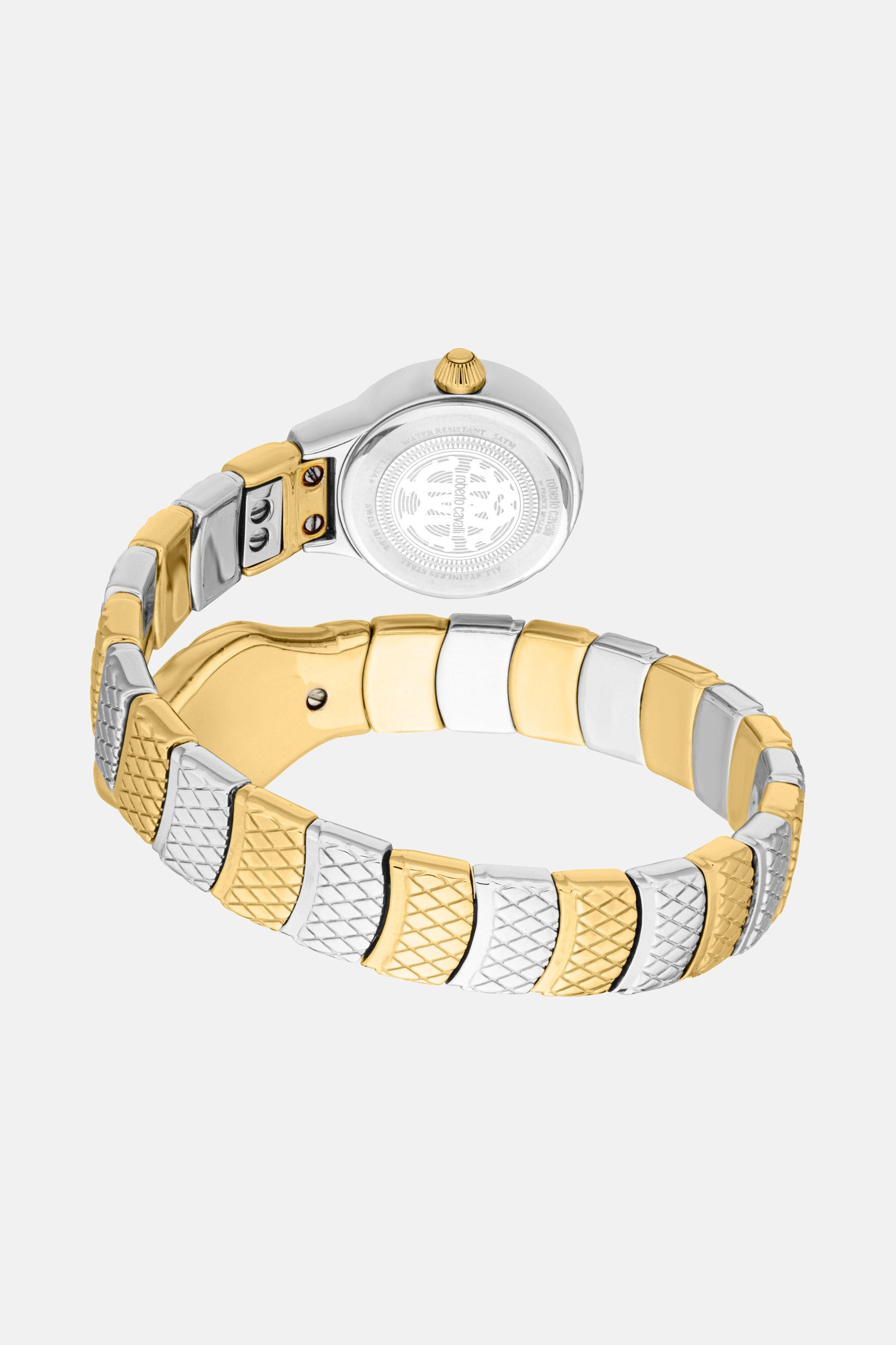 Roberto Cavalli By Franck Muller Signature Snake Watch In Silver/gold