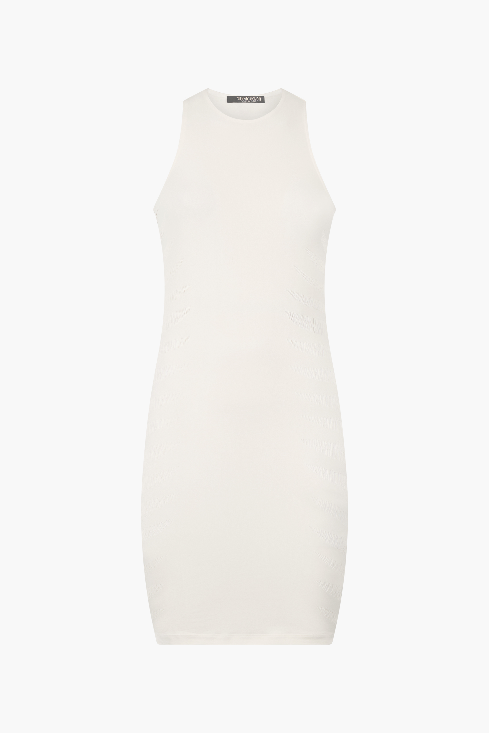 Roberto Cavalli Women's Ivory Dress With Openwork Zebra Pattern - Ready To Wear