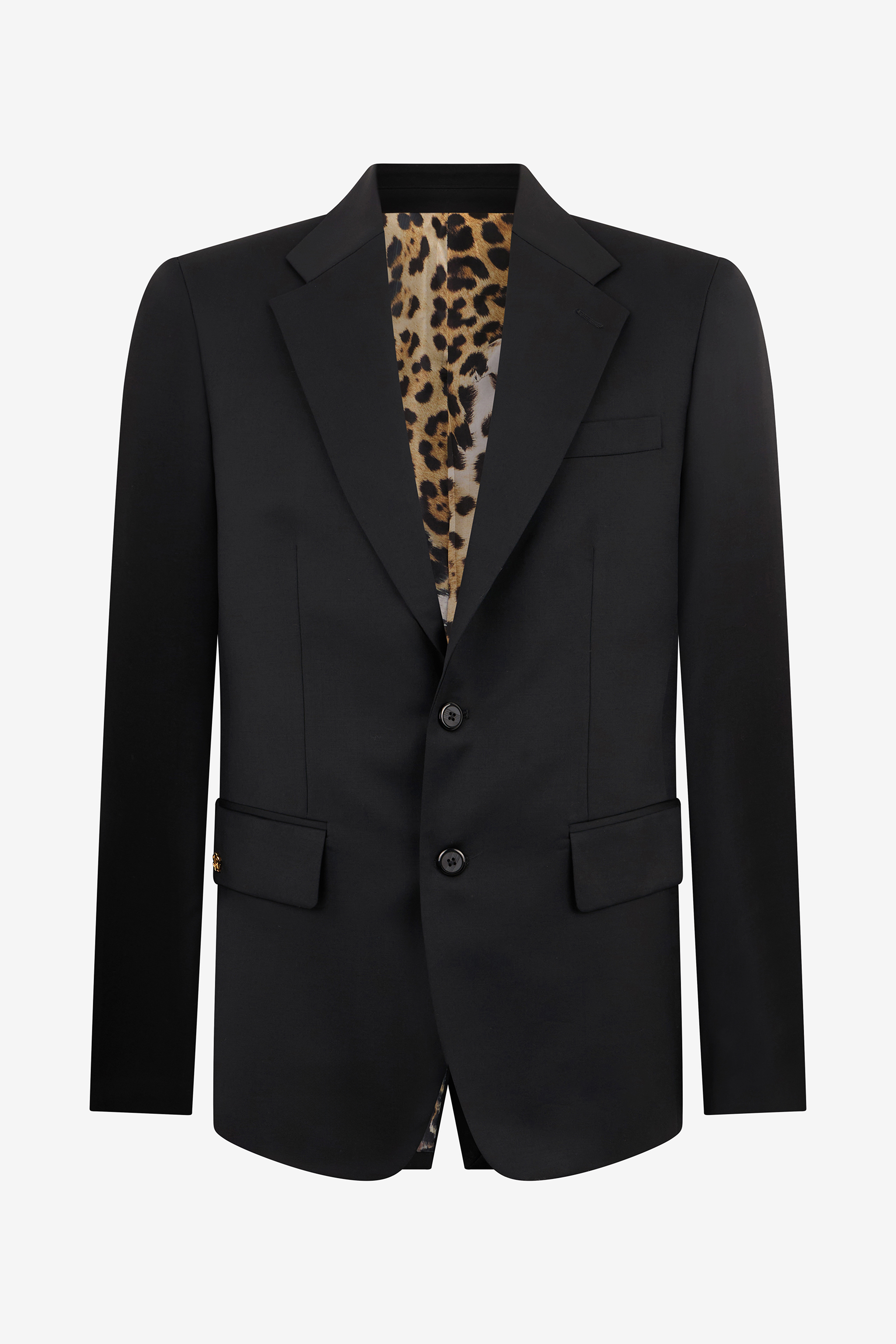 Black Wool Blazer with RC Monogram