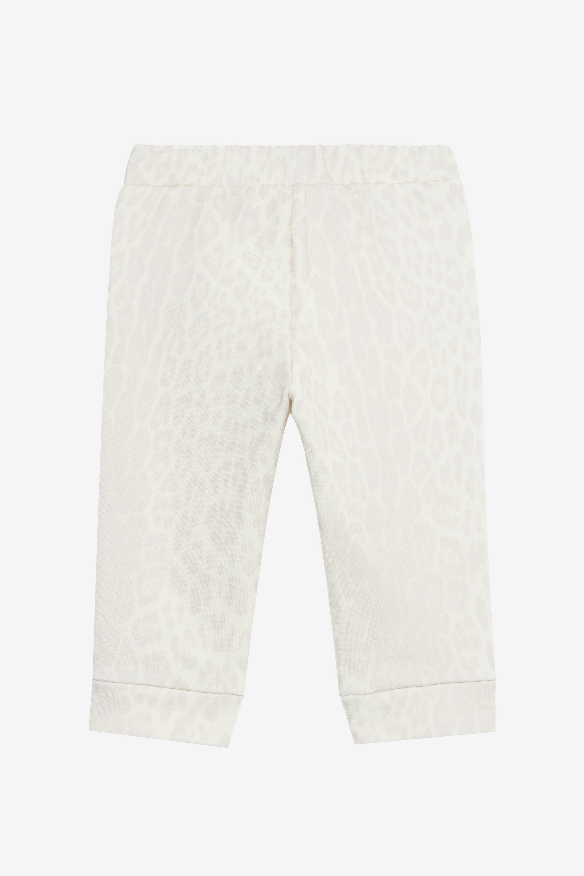 Ivory Track Pants with Jaguar Skin