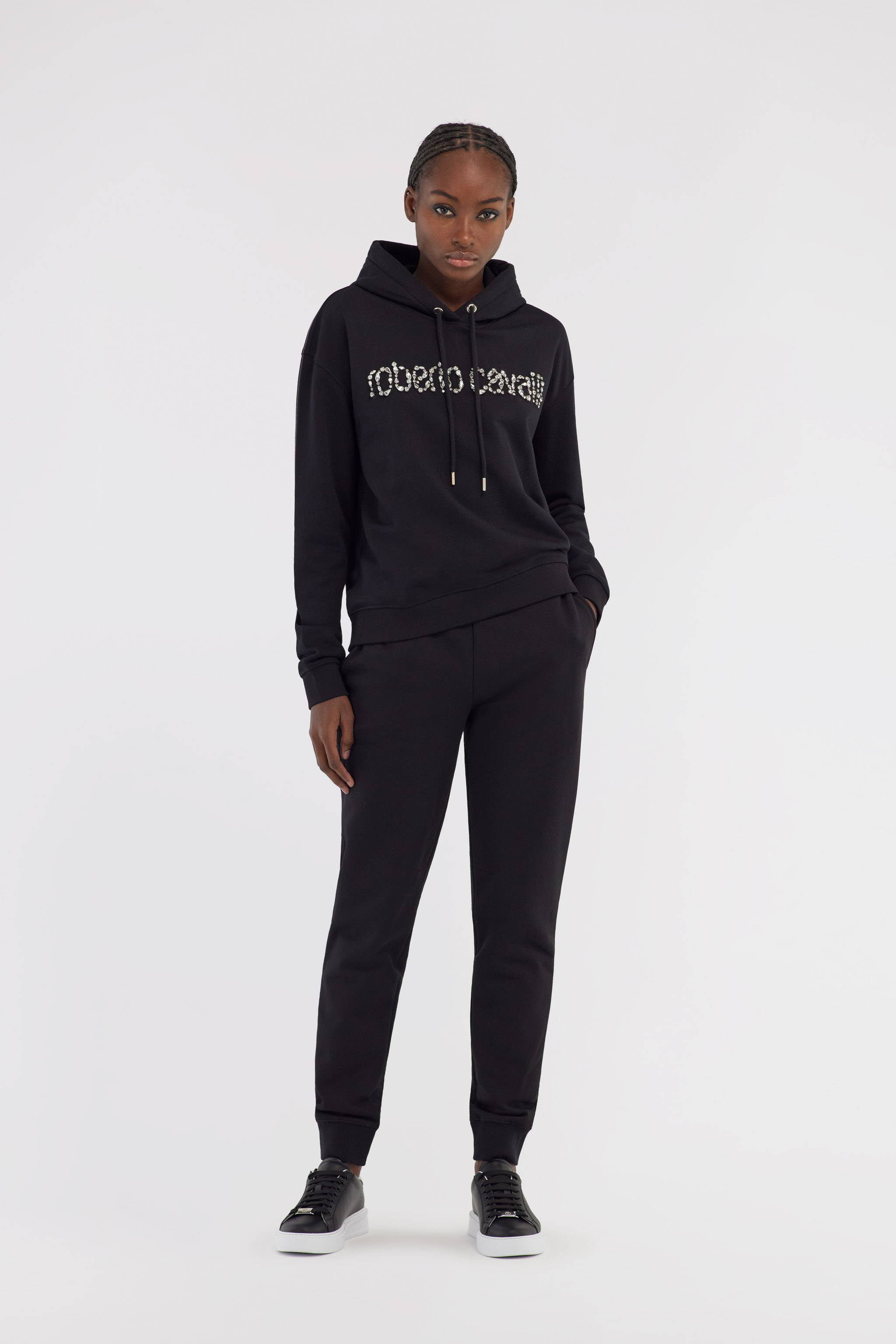 Sweatshirt with Logo in Black for Women | Roberto Cavalli®
