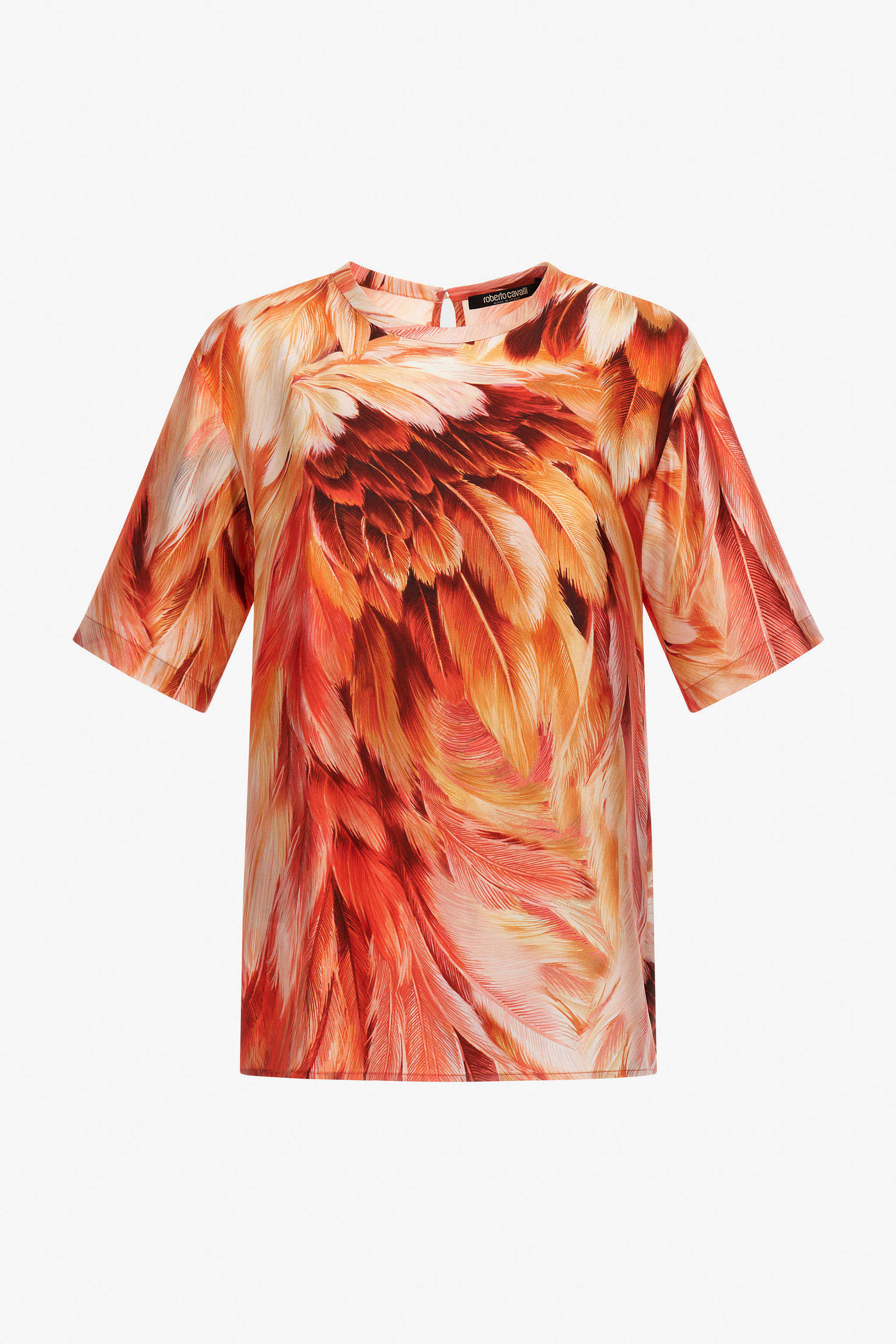 ROBERTO CAVALLI PLUMAGE PRINT T-SHIRT 