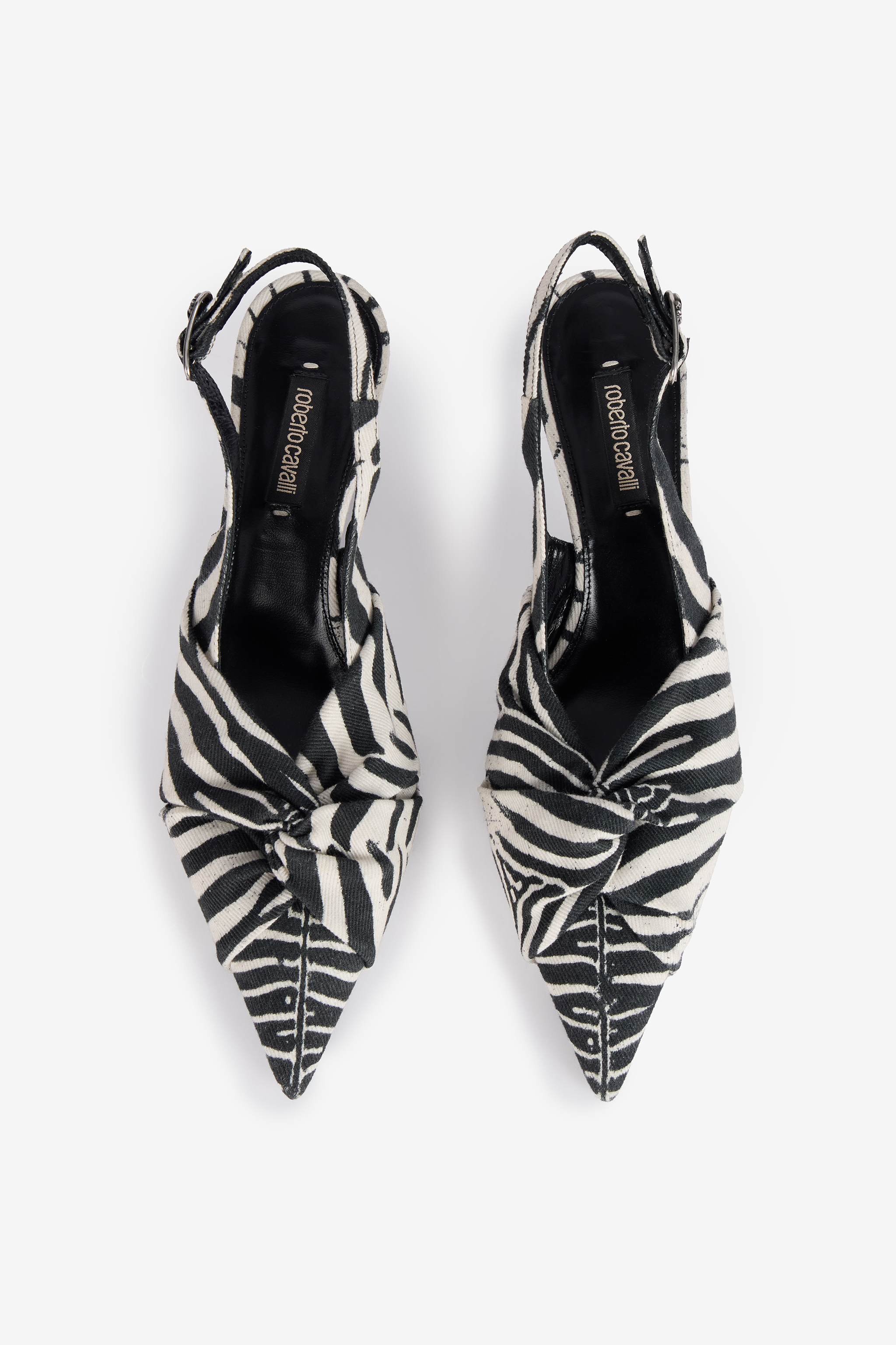 Zebra Print Slingbacks With Knotted Detail