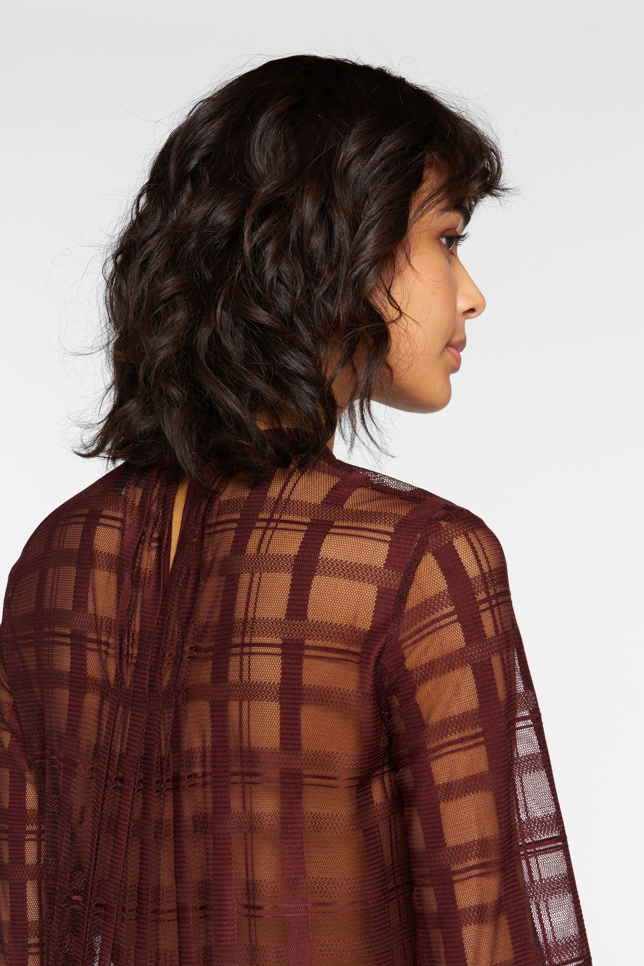 Just Cavalli Check-Jacquard Pleated Top