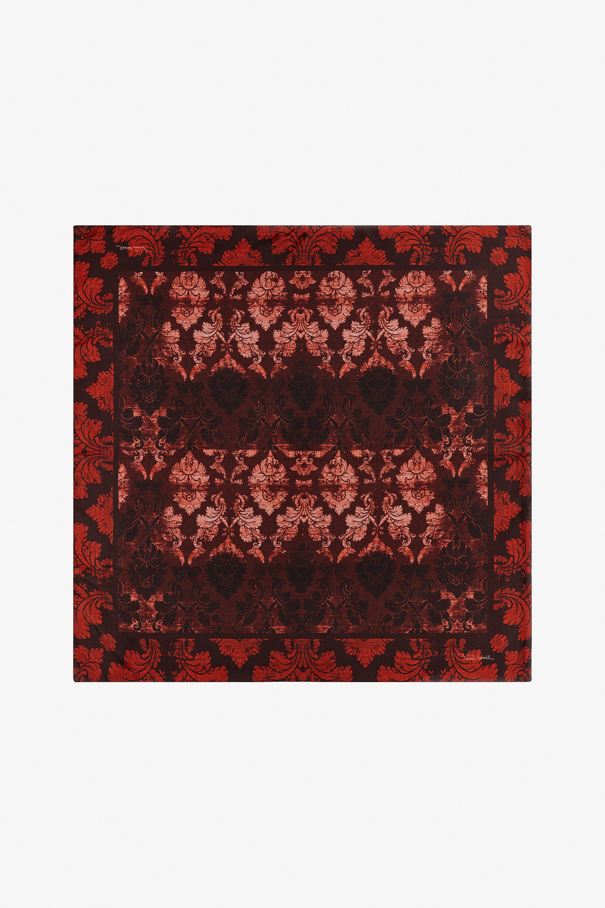 ROBERTO CAVALLI SILK SCARF WITH BROCADE PRINT