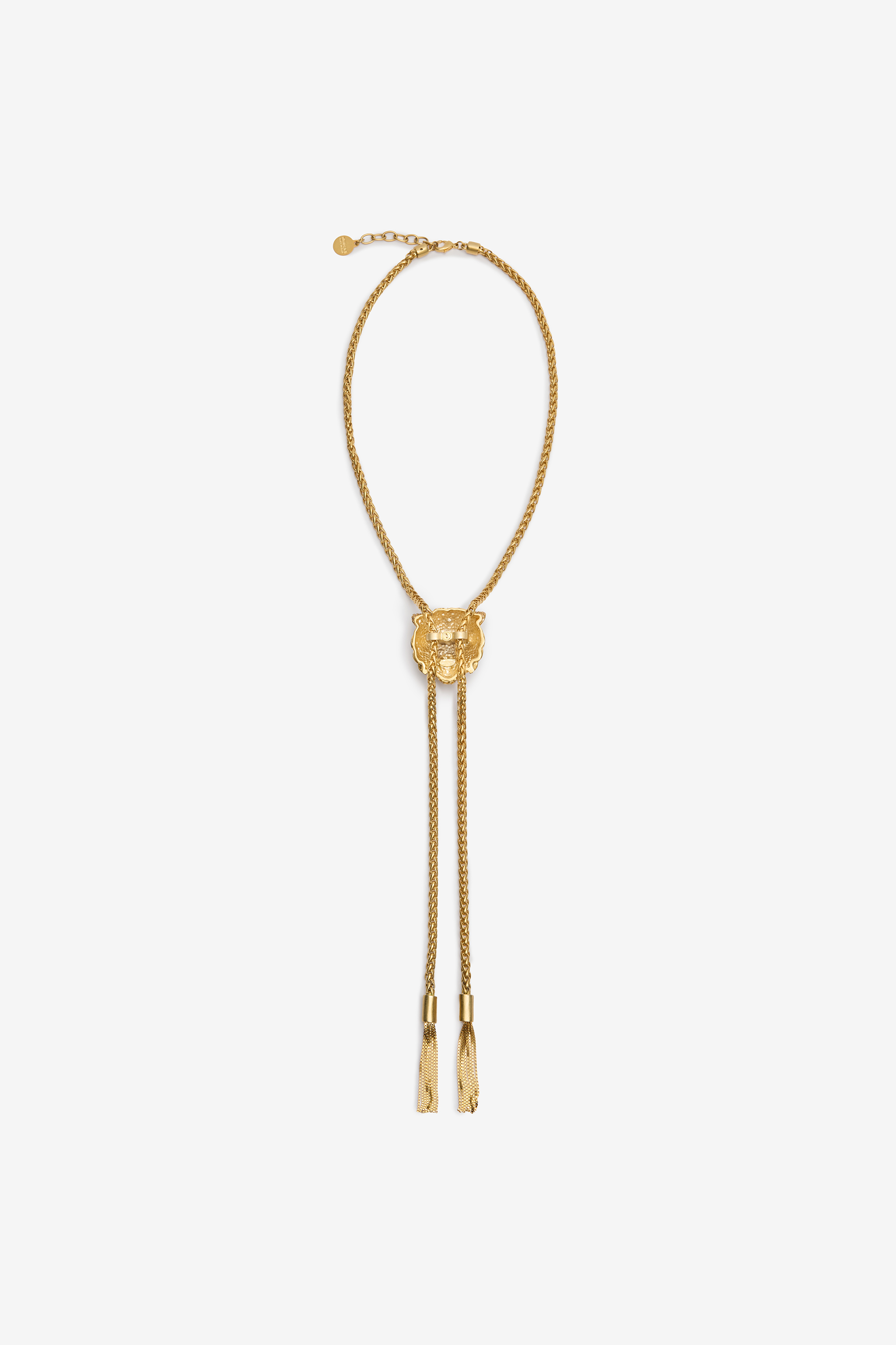 Roberto Cavalli Necklace With Nappa Pendants And Tiger Head In Gold