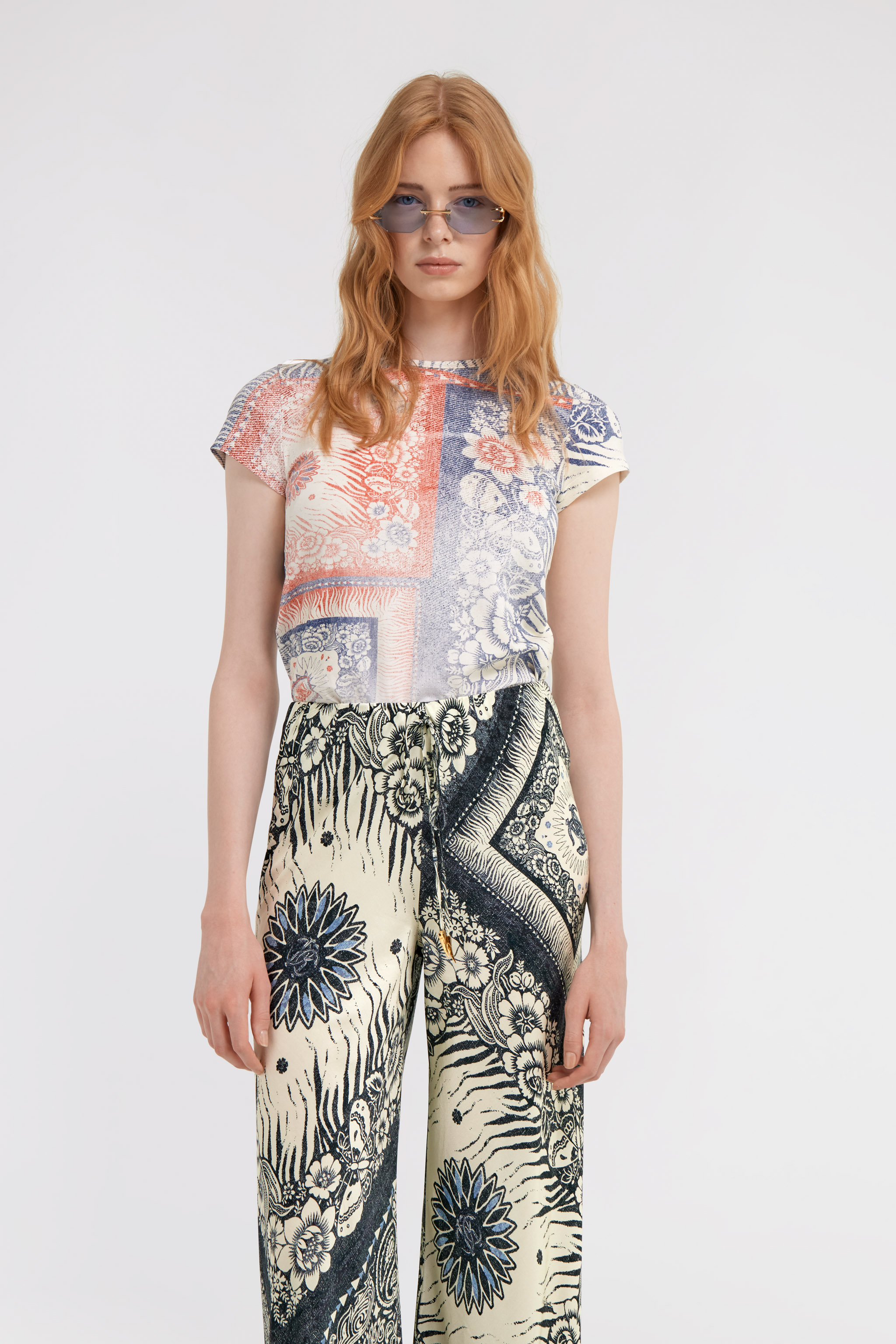 Roberto Cavalli Crew-neck Short-sleeve T-shirt In Blue