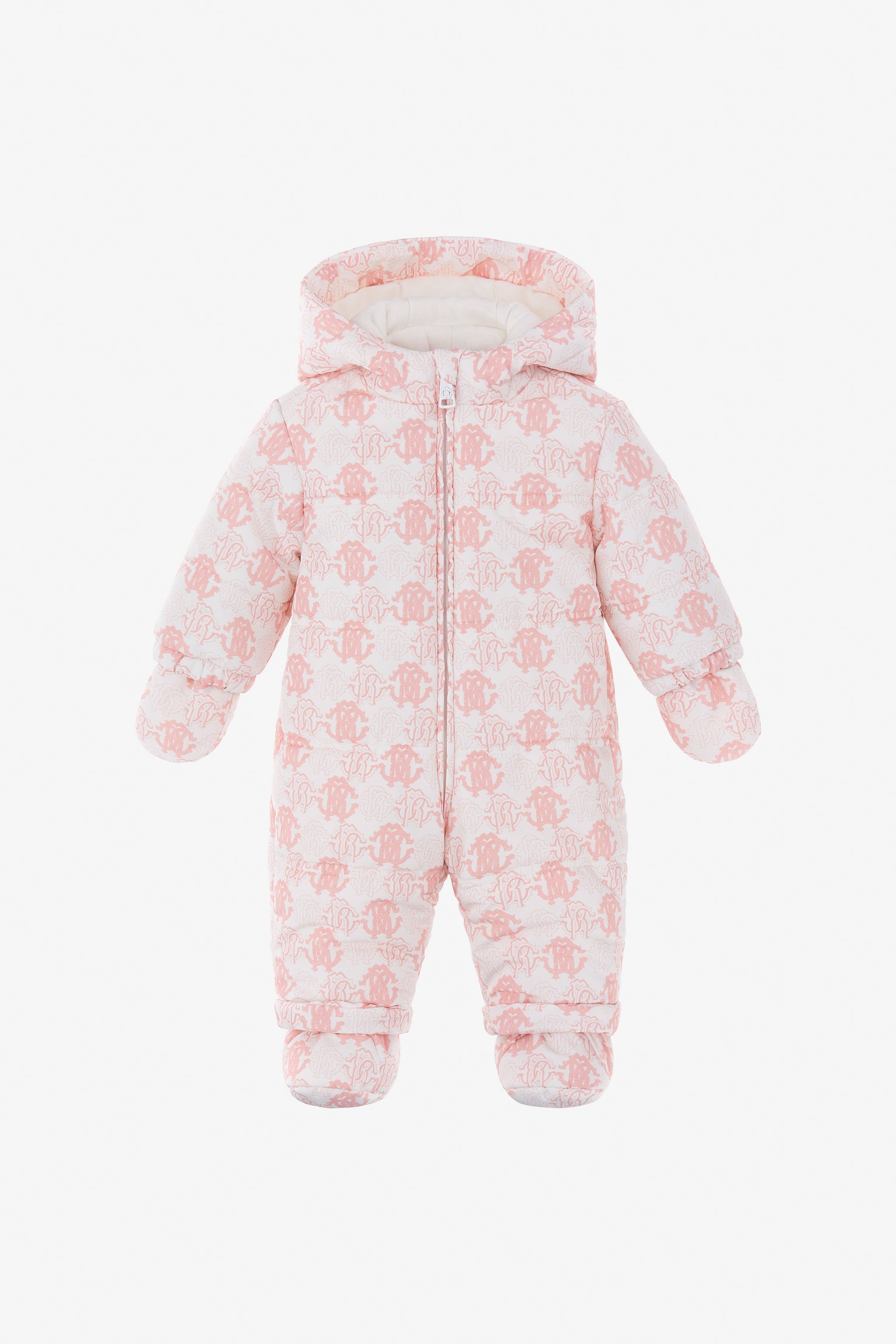 Roberto Cavalli Rc Monogram-embroidery Babygrow Set In Pink