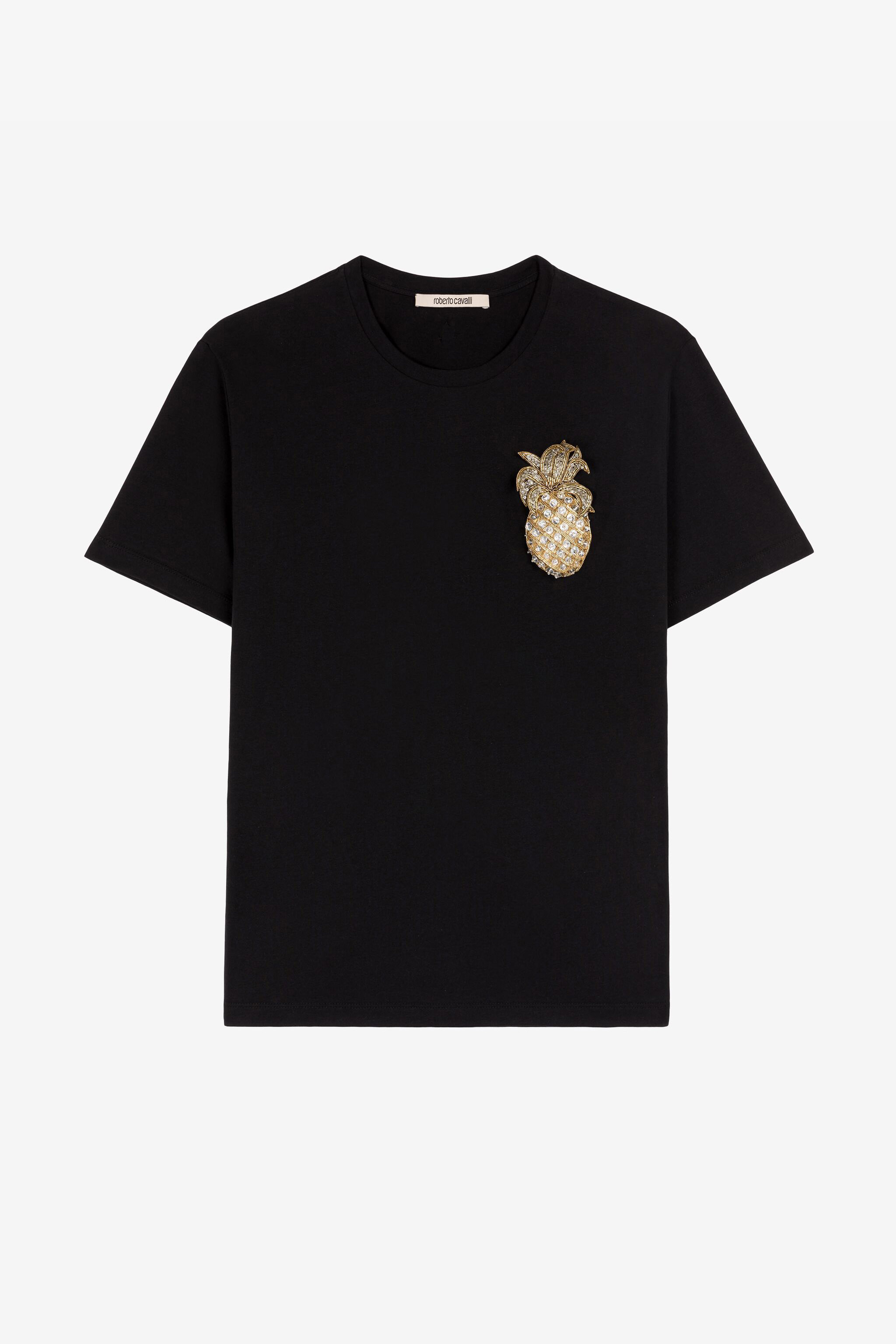 ROBERTO CAVALLI T-SHIRT MIT ANANAS-APPLIKATION
