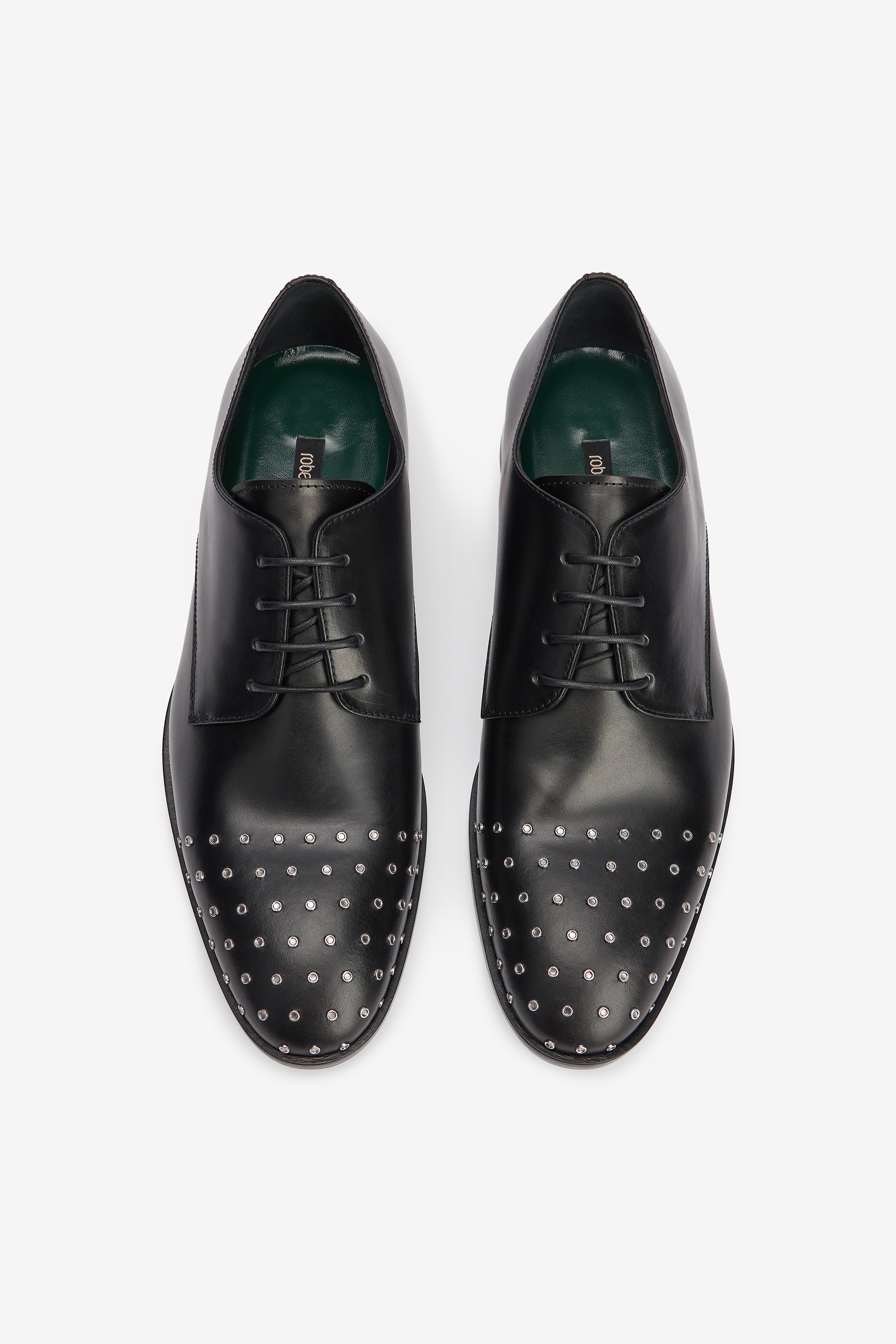 Derby Shoes with Studded Toe Cap