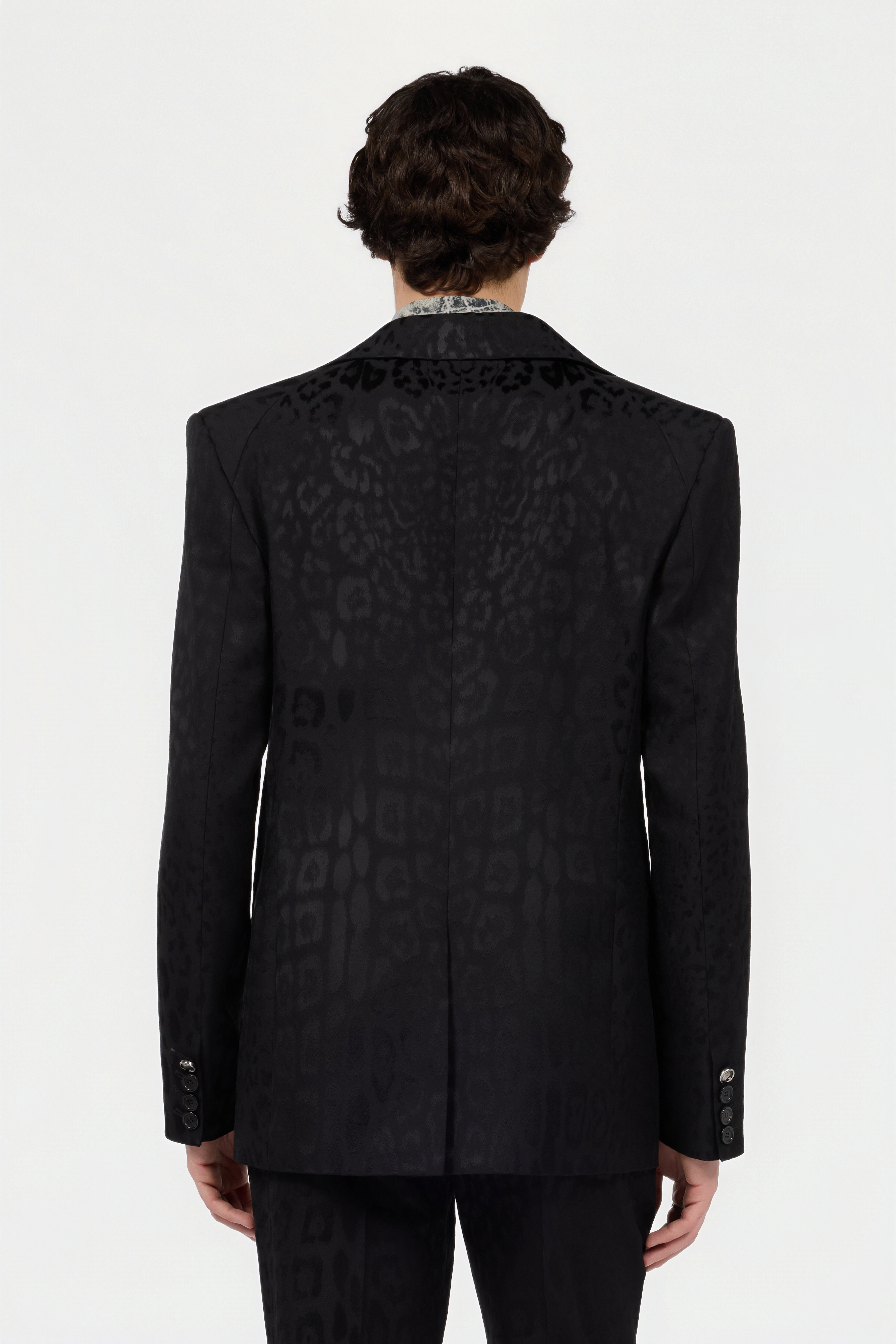 Roberto Cavalli Black Jacquard Tailored Jacket | Thumbnail 3