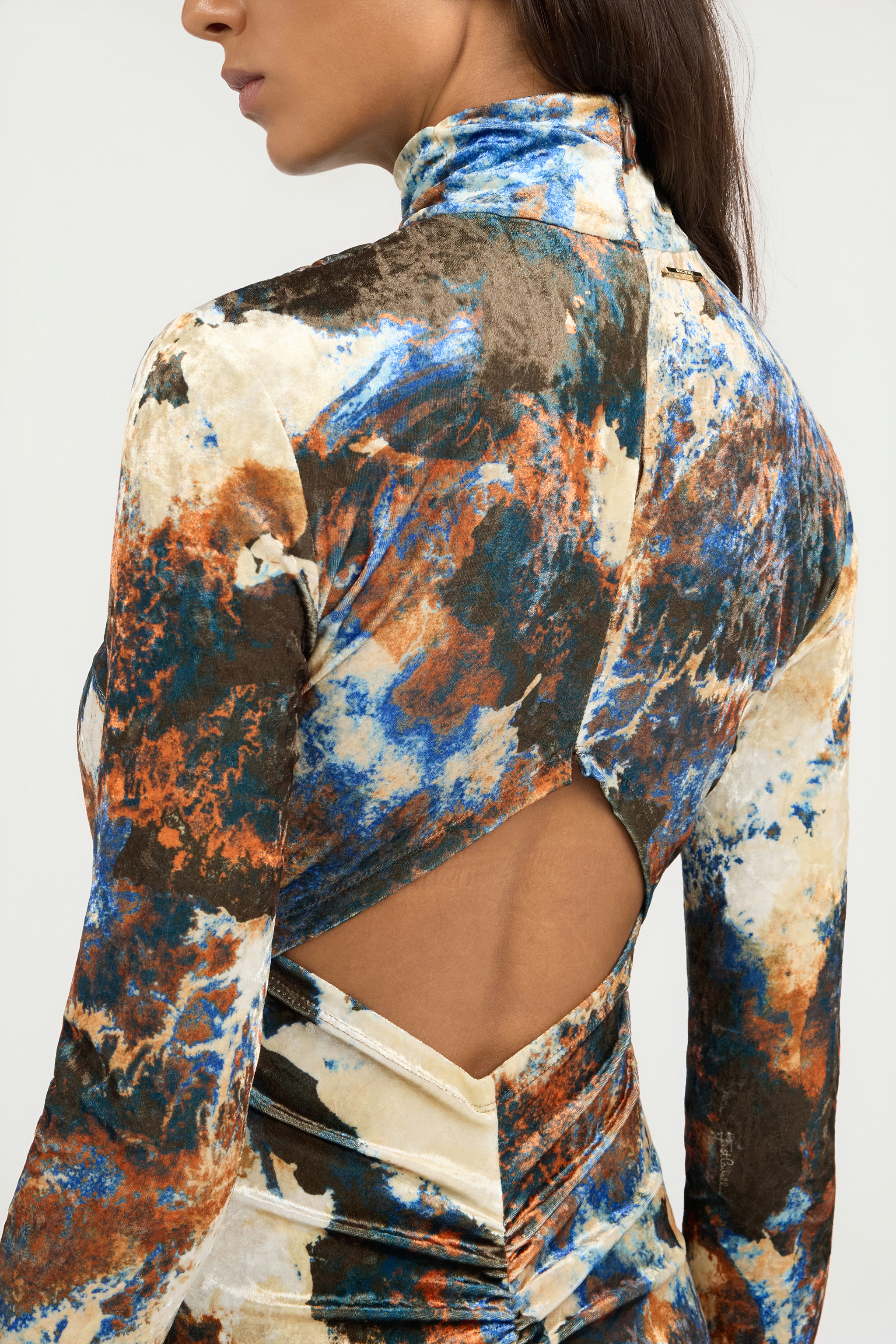 Roberto Cavalli Rusty Stain Print Dress Maxi