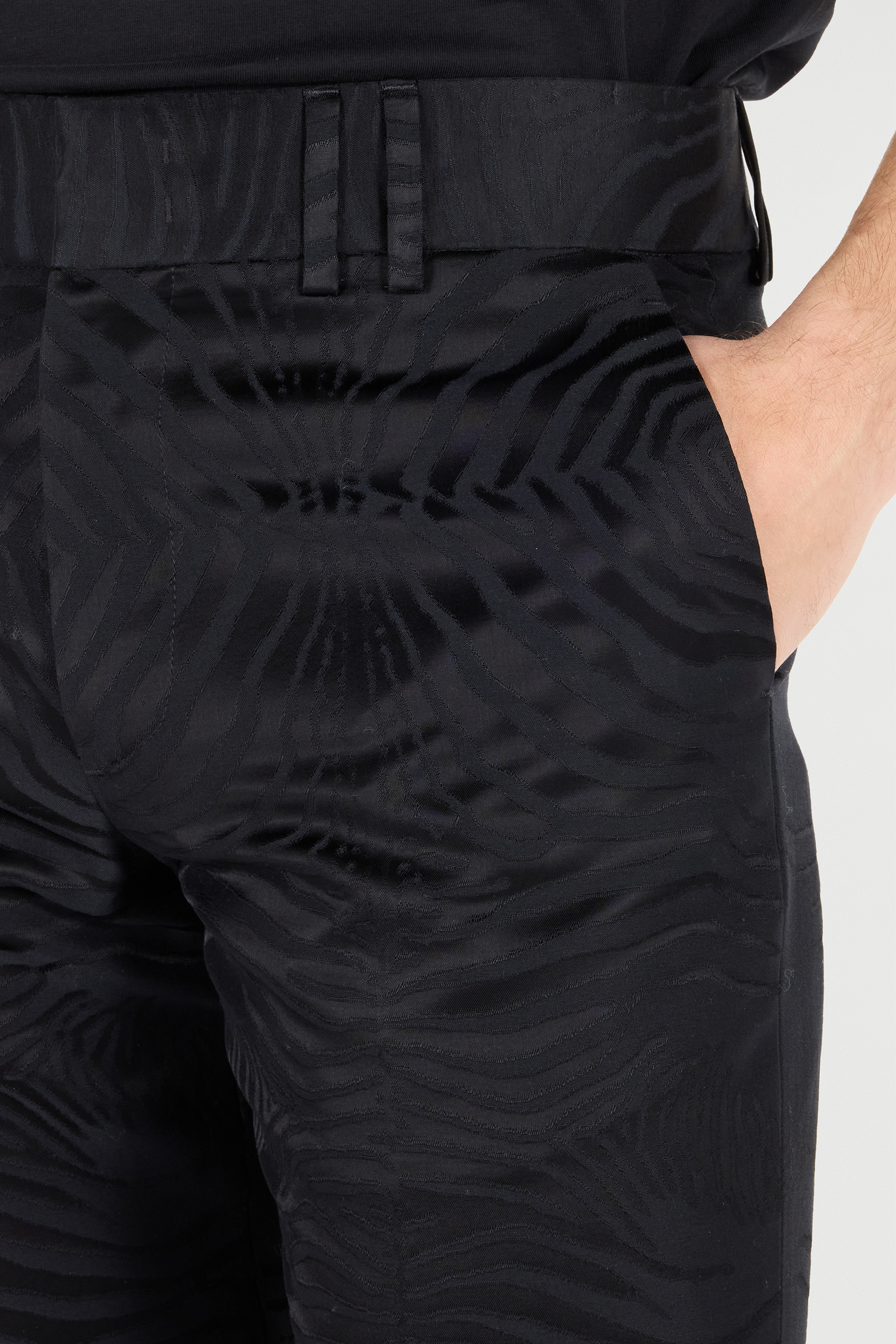 Roberto Cavalli Flared Pants With Tiger Skin Pattern In Black