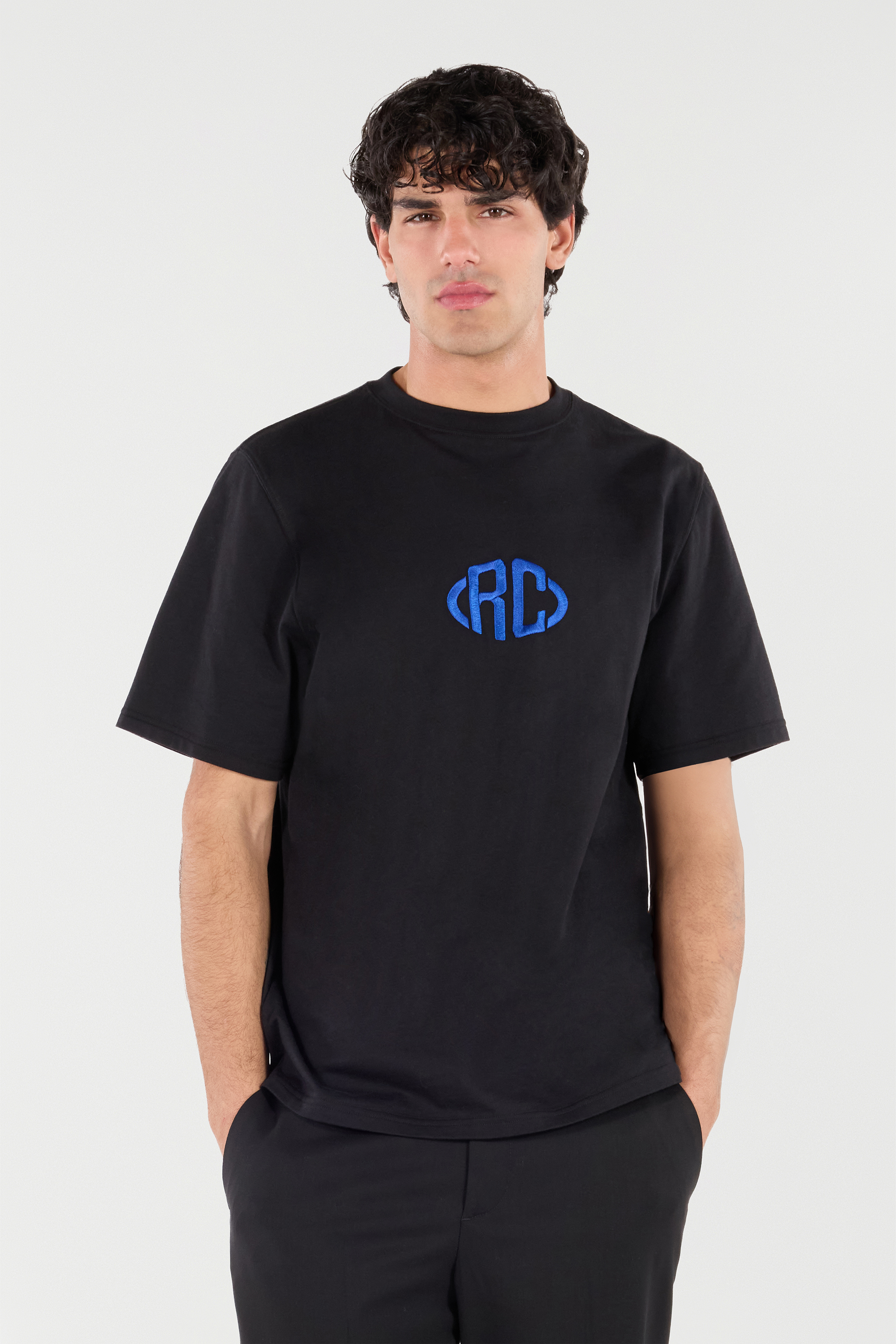 Roberto Cavalli Cotton T-shirt With Monogram In Black