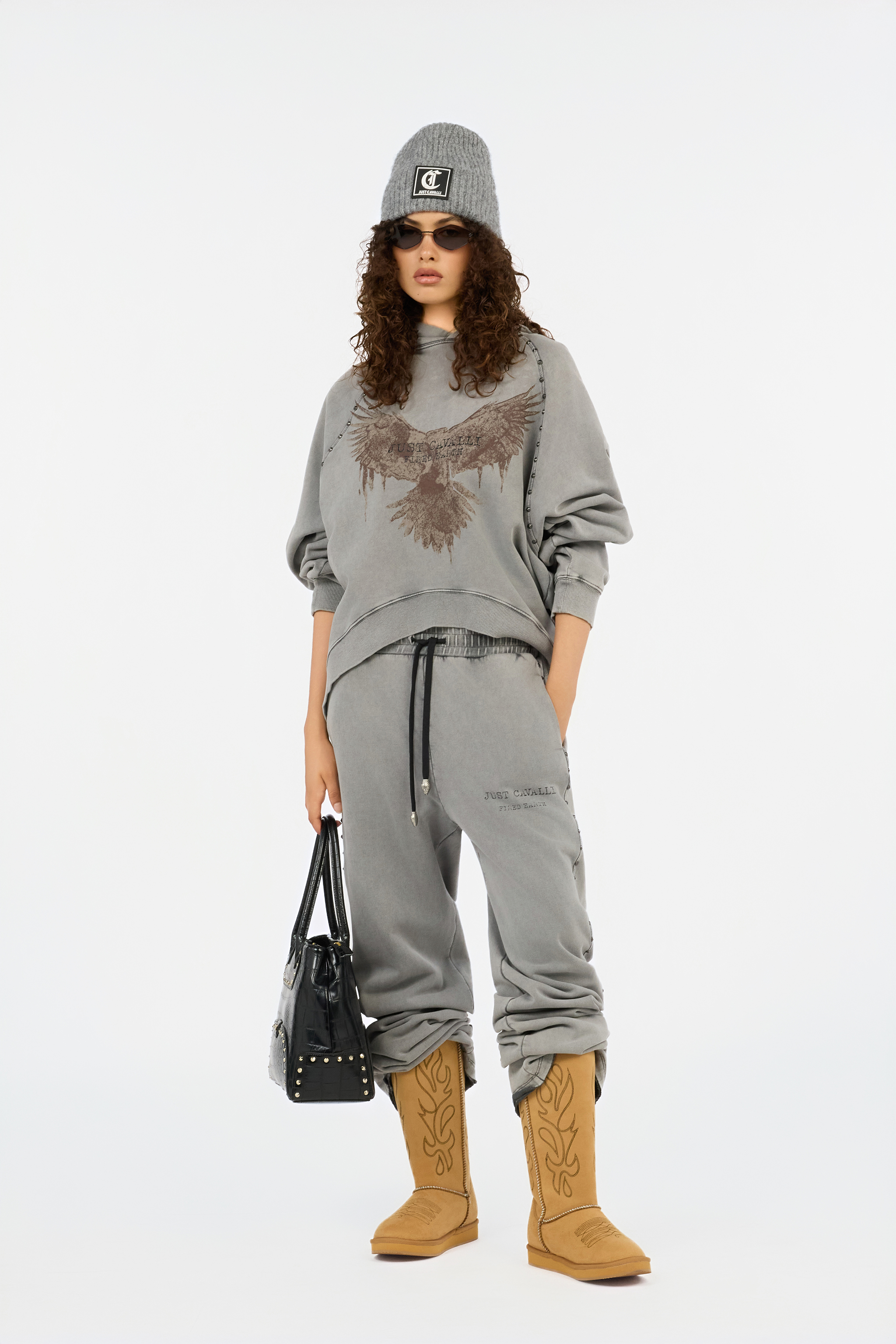 Grey Studded Sweatpants
