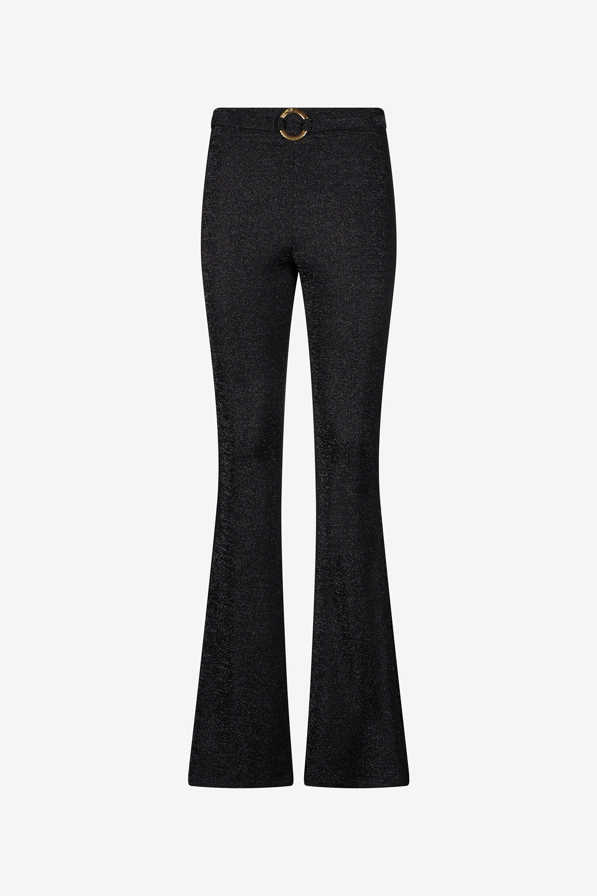 Roberto Cavalli Black Trousers With Snake Buckle In Black