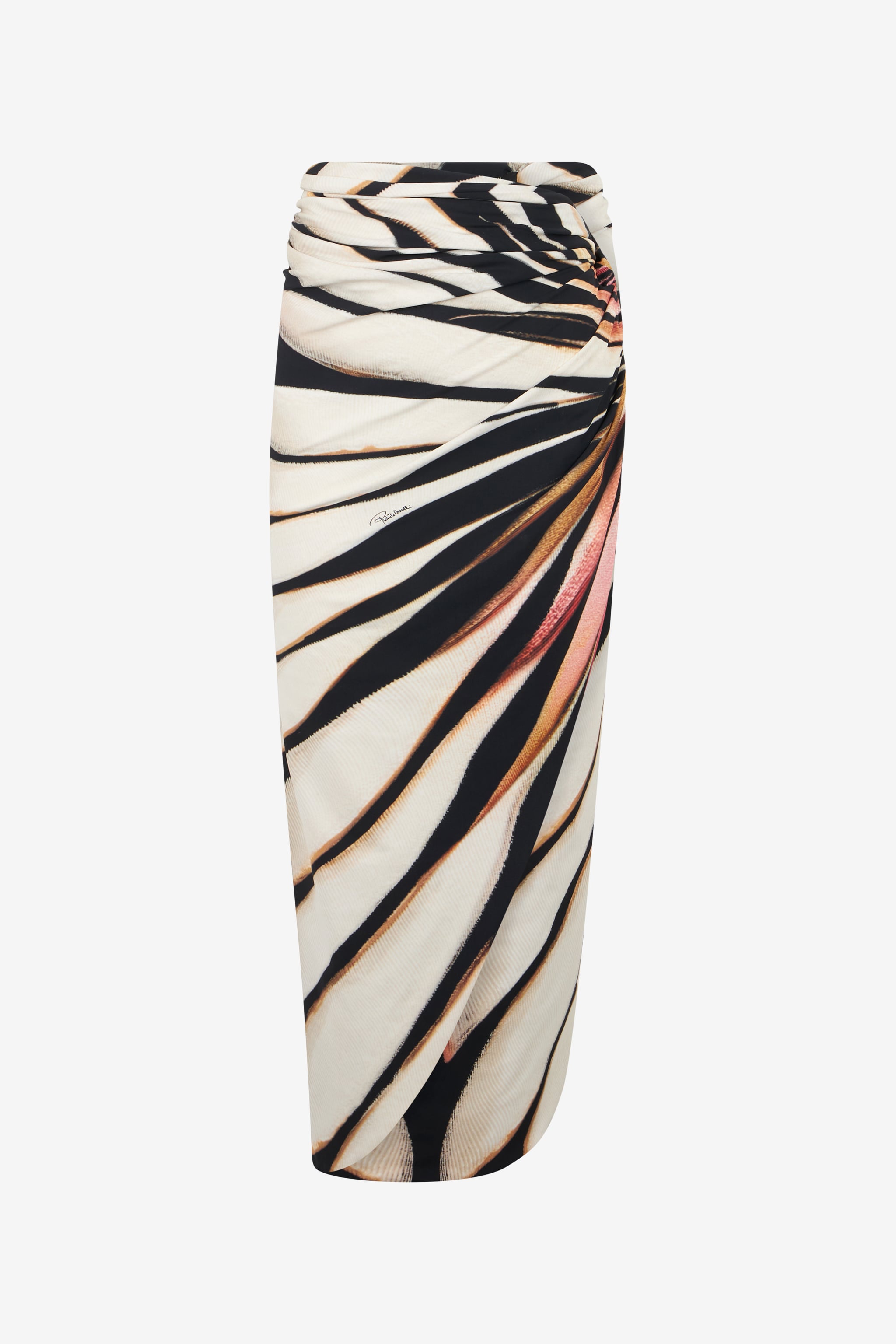 Roberto Cavalli Sarong With Ray Of Pink Print