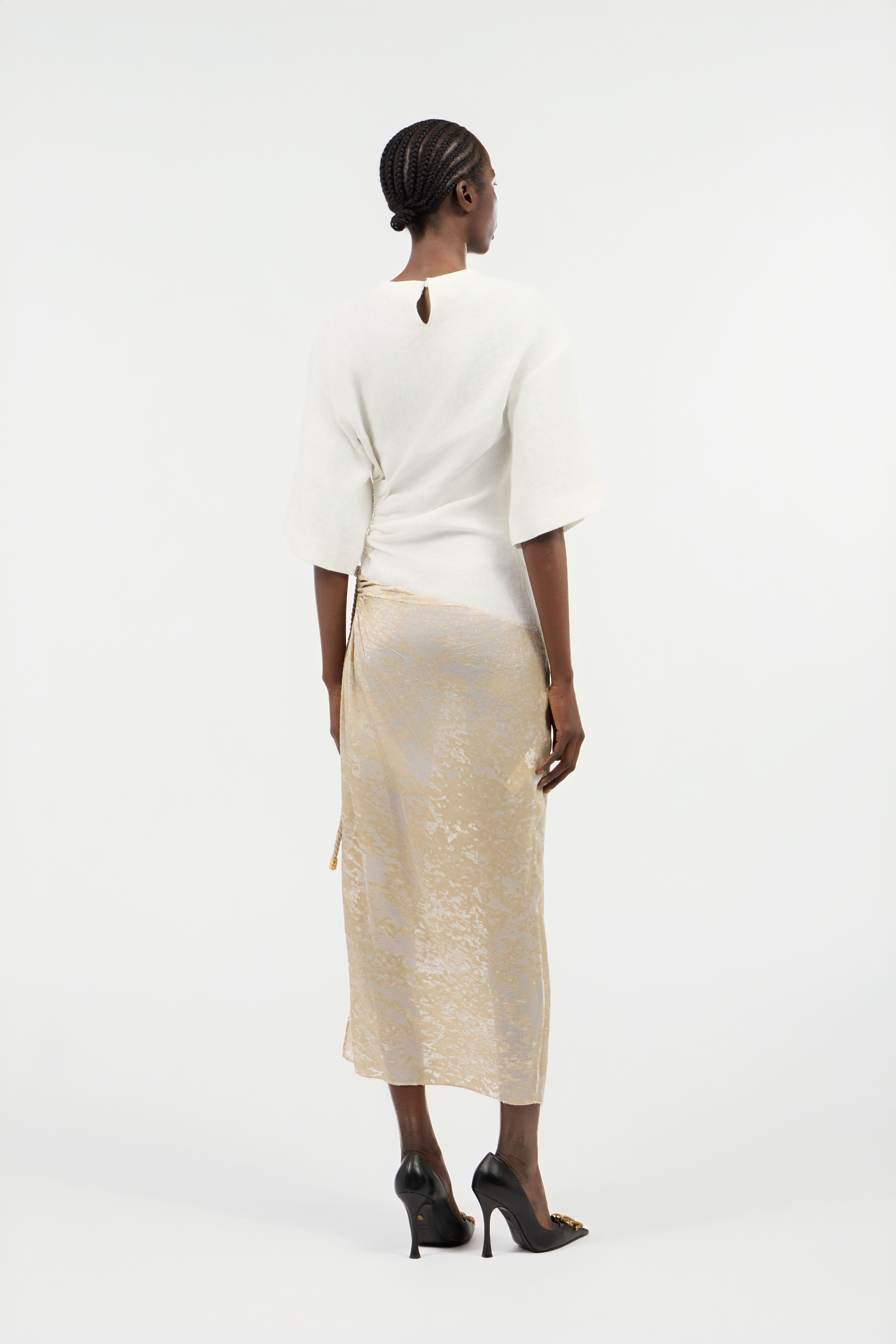 Roberto Cavalli Kleid Mit Wall-print In Ivory