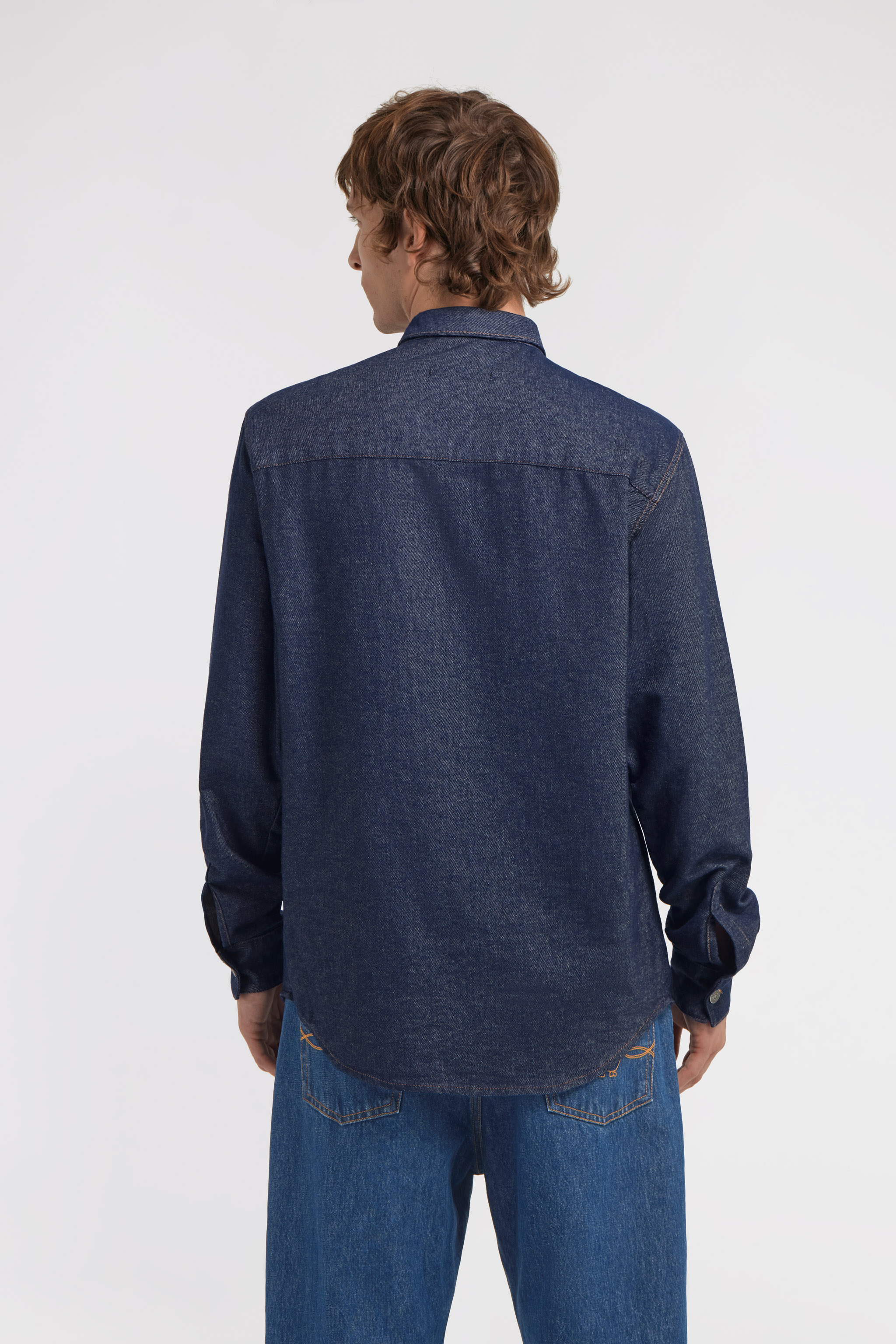 Roberto Cavalli Pocket Jeans Shirt In Blue