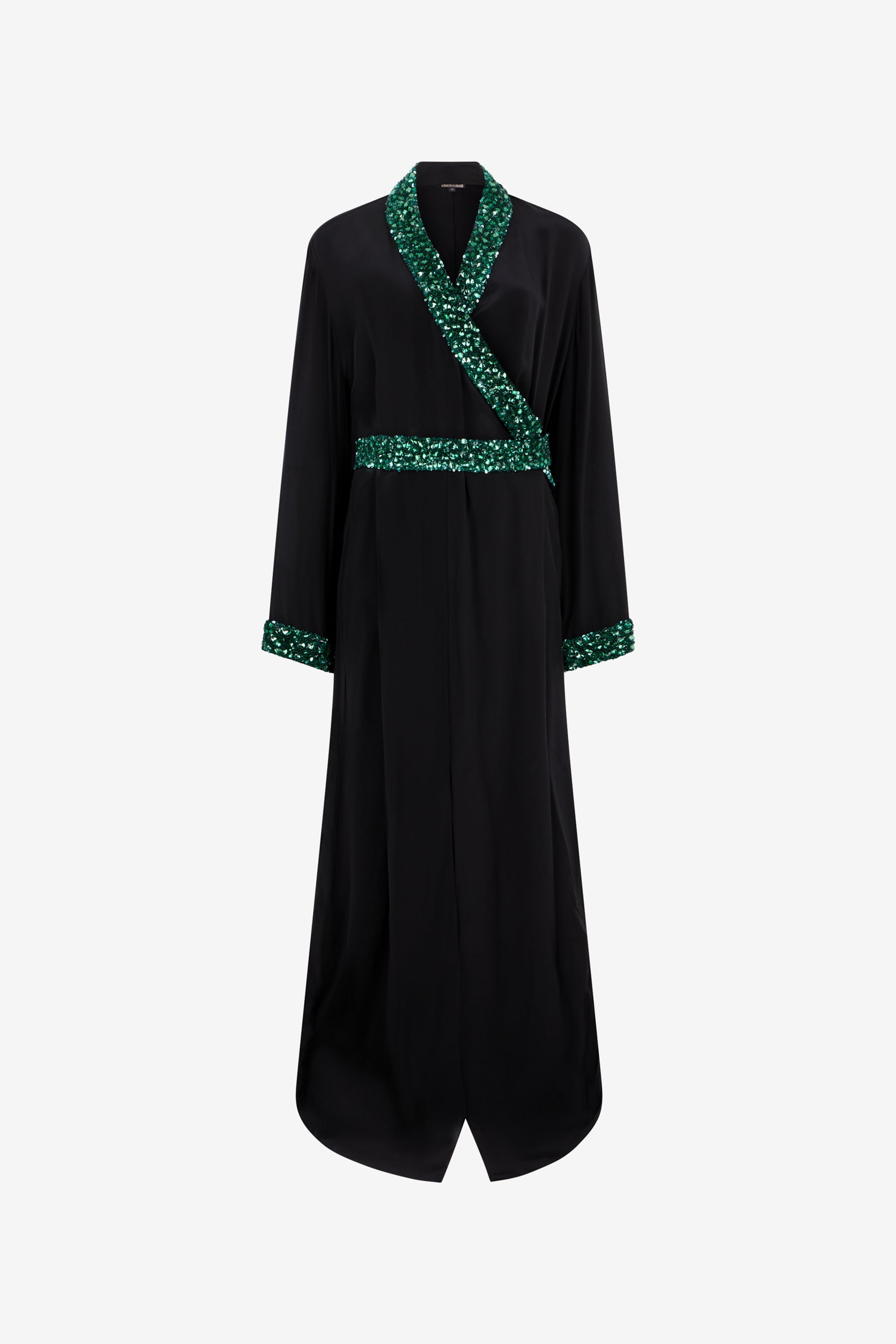 Roberto Cavalli Silk Maxi Dress with Embellished Detail