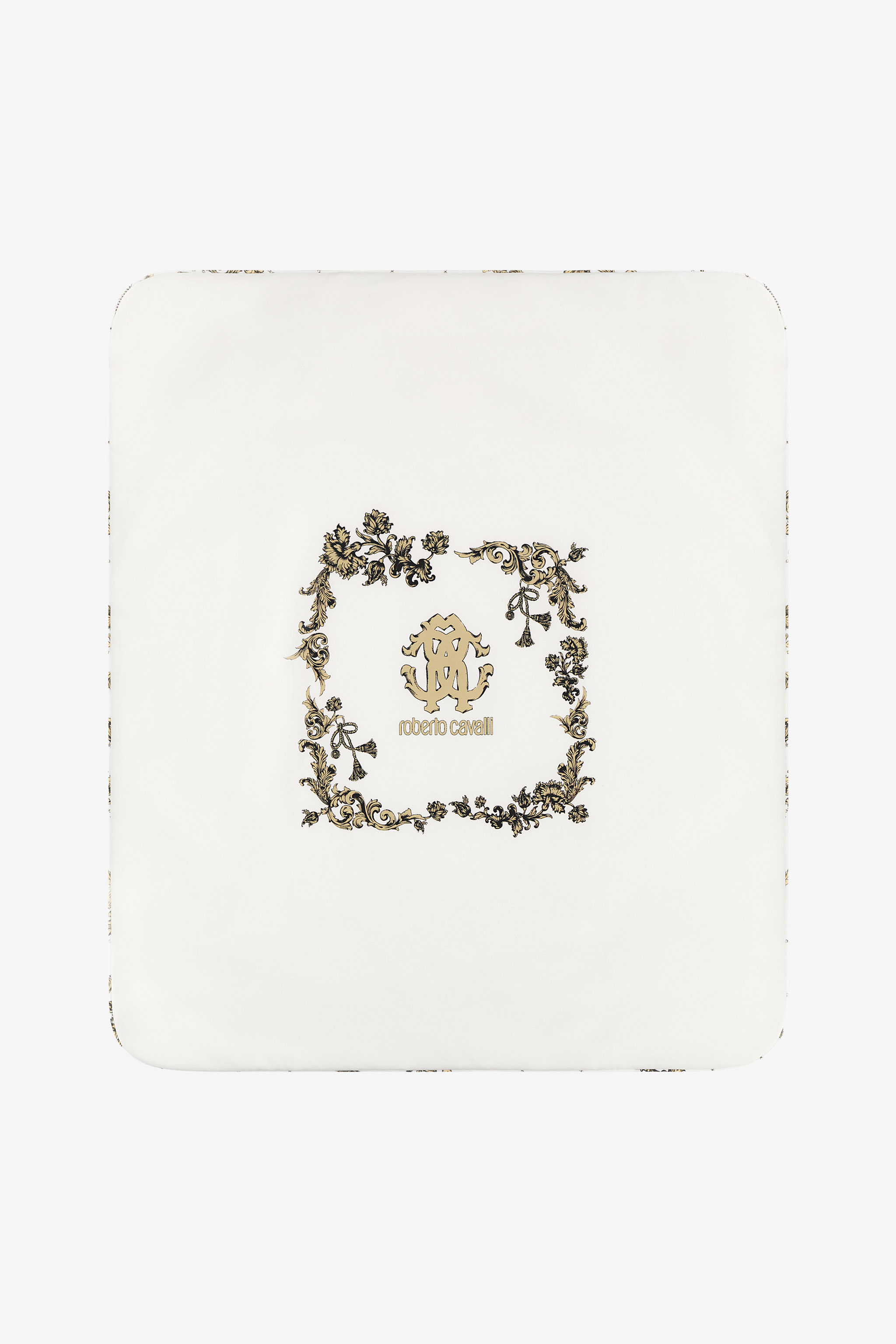 Roberto Cavalli Logo Print Baby Blanket In White