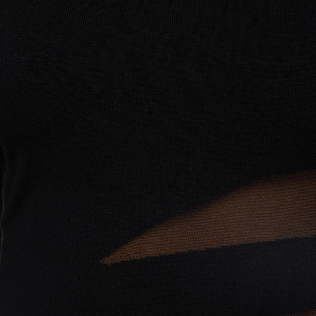 Roberto Cavalli Midi Dress In Black With Two-tone Pattern In Black